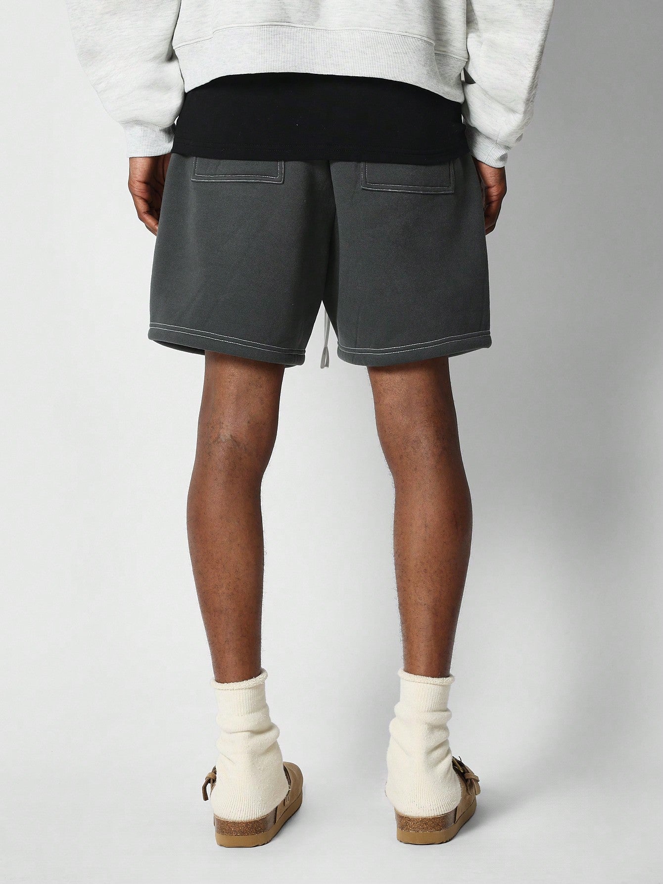 Drop Crotch Short With Contrast Stitch