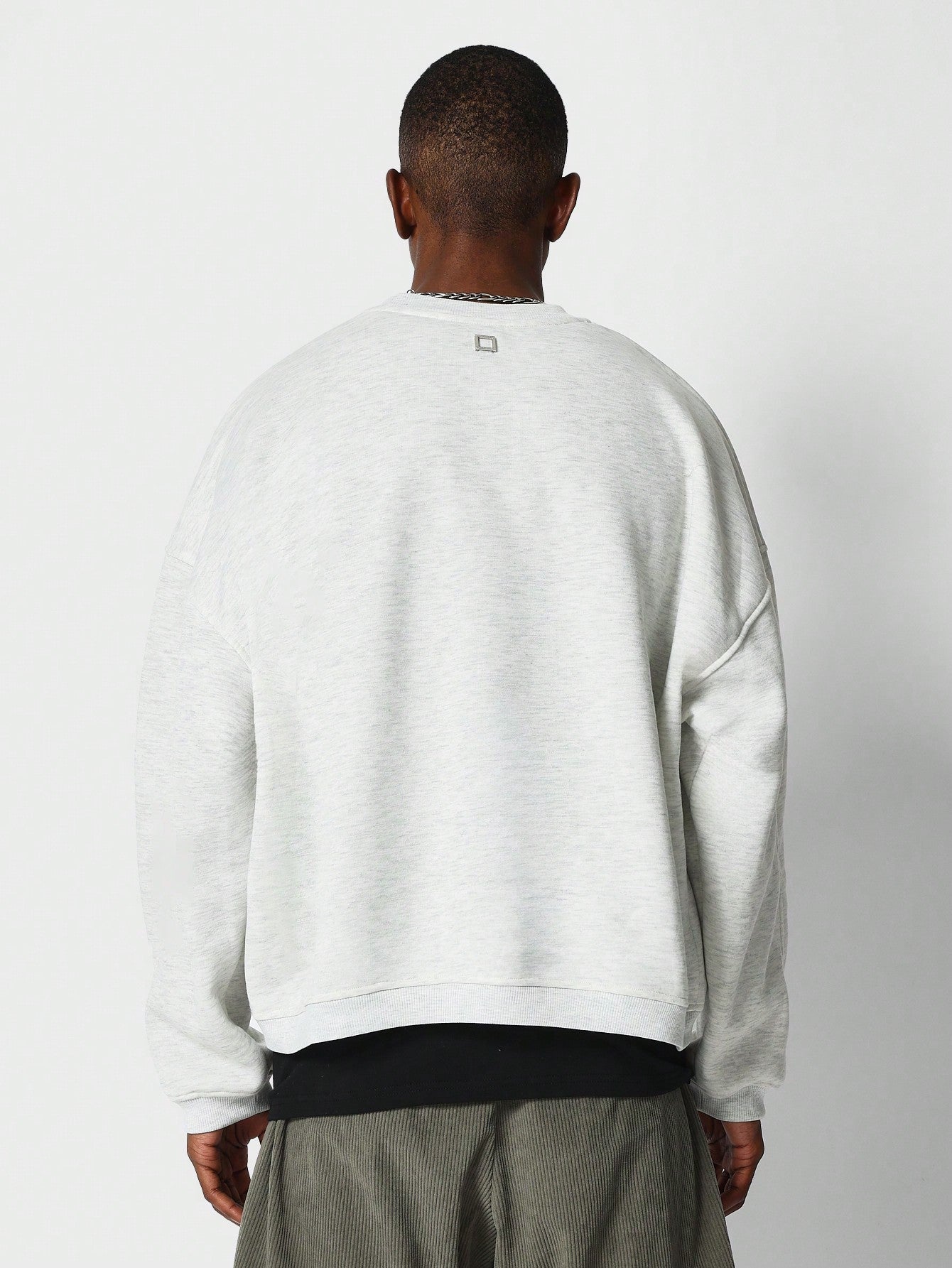 Oversized Fit Sweatshirt With Front Embroidery