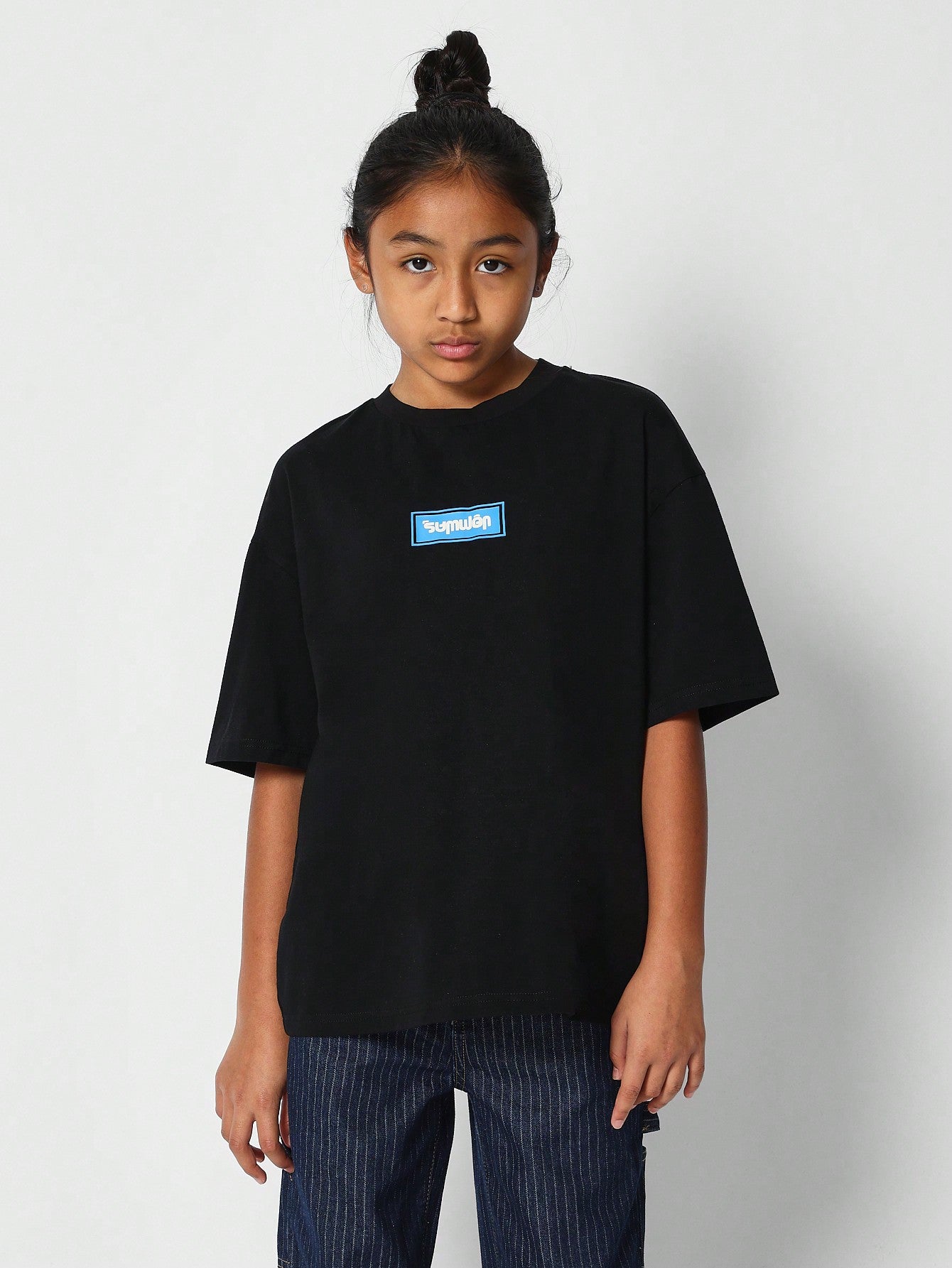 Tween Girls Oversized Tee With Print