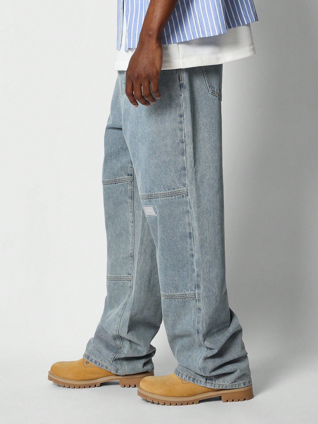 Loose Fit Jean With Knee Panel Detail