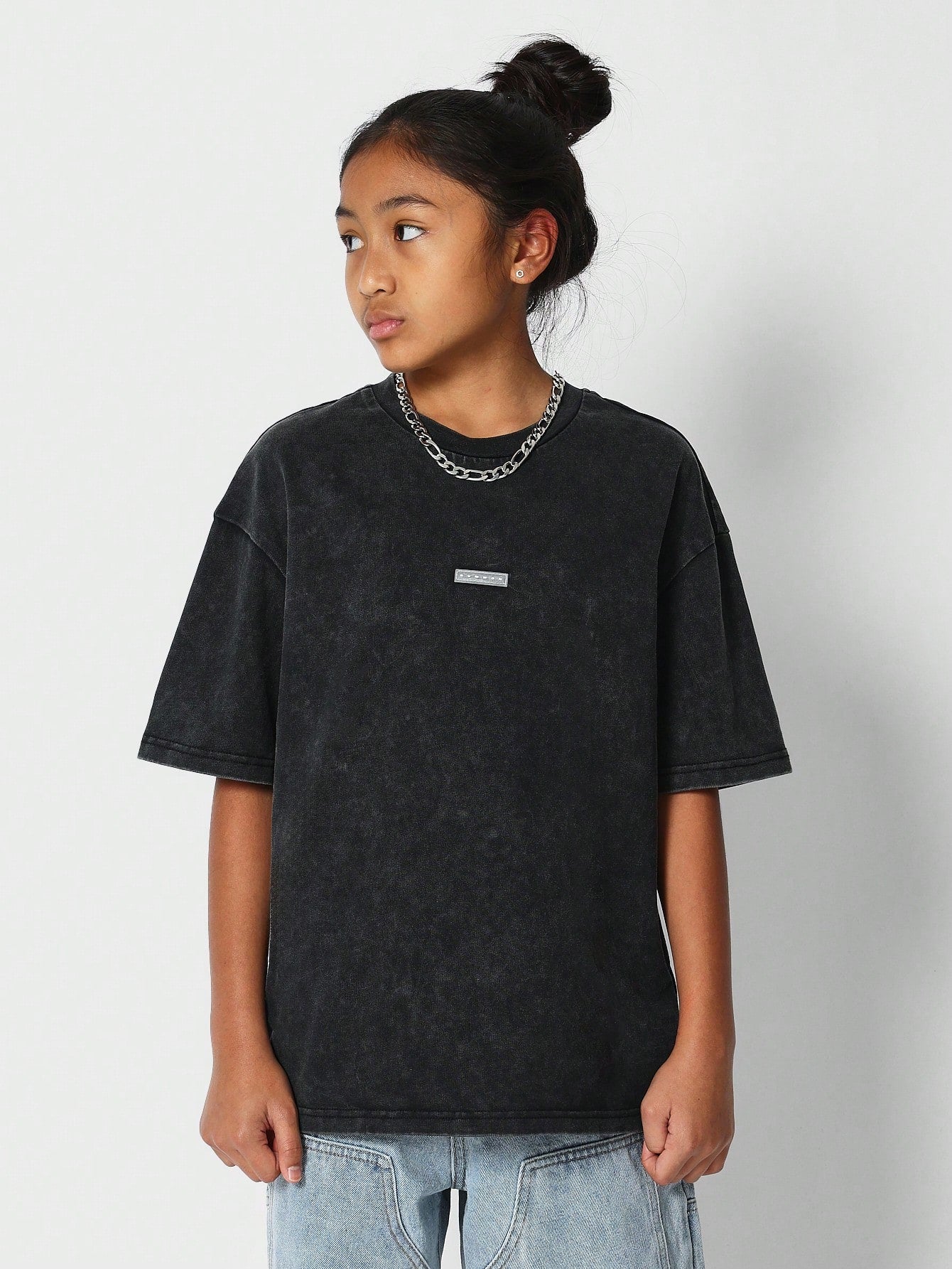 Tween Girls Washed Tee With Back Print
