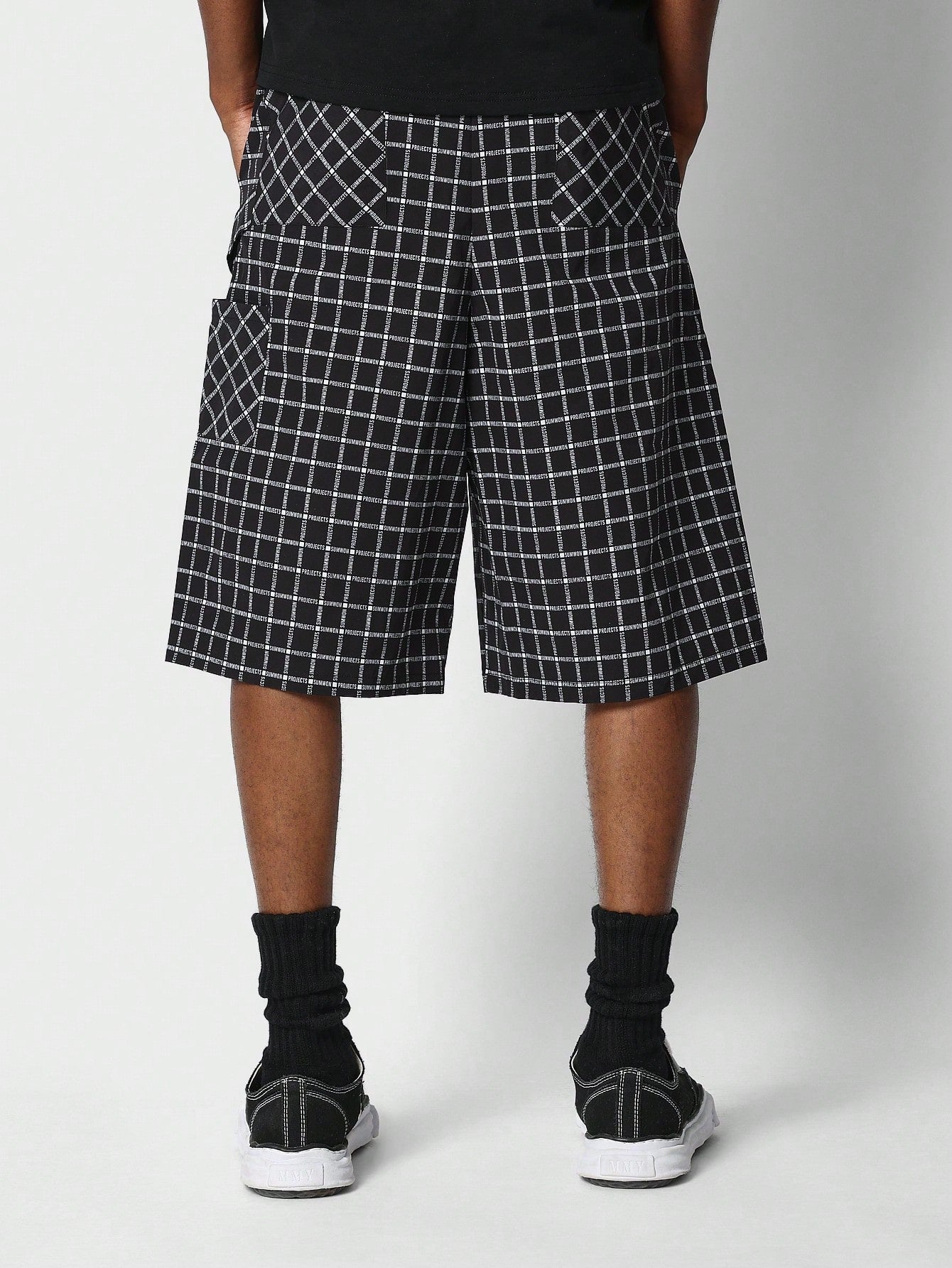 Loose Fit Baggy Checked Cargo Short