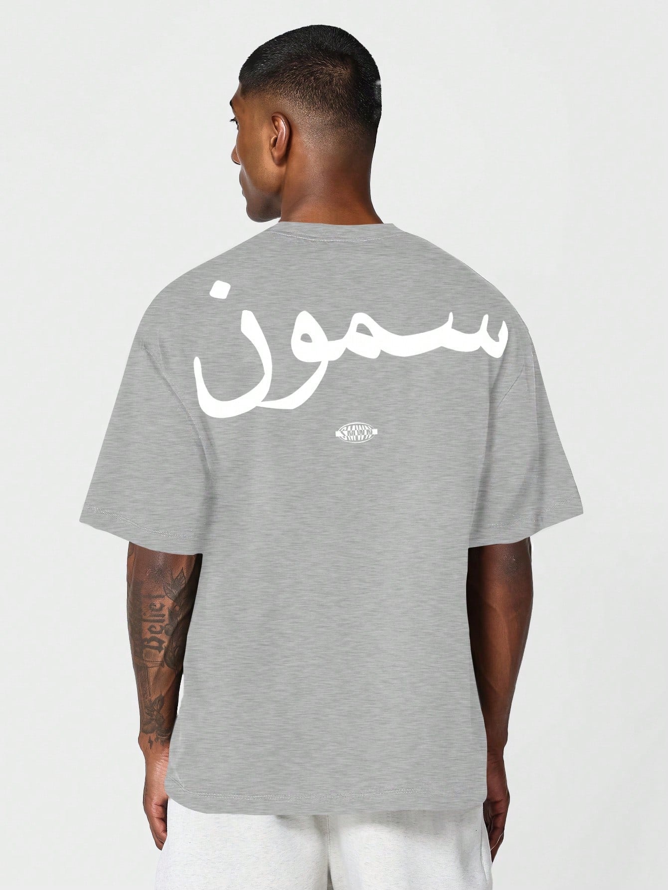 Tee With Arabic Letter Graphic Print For Men Daily Wear Summer