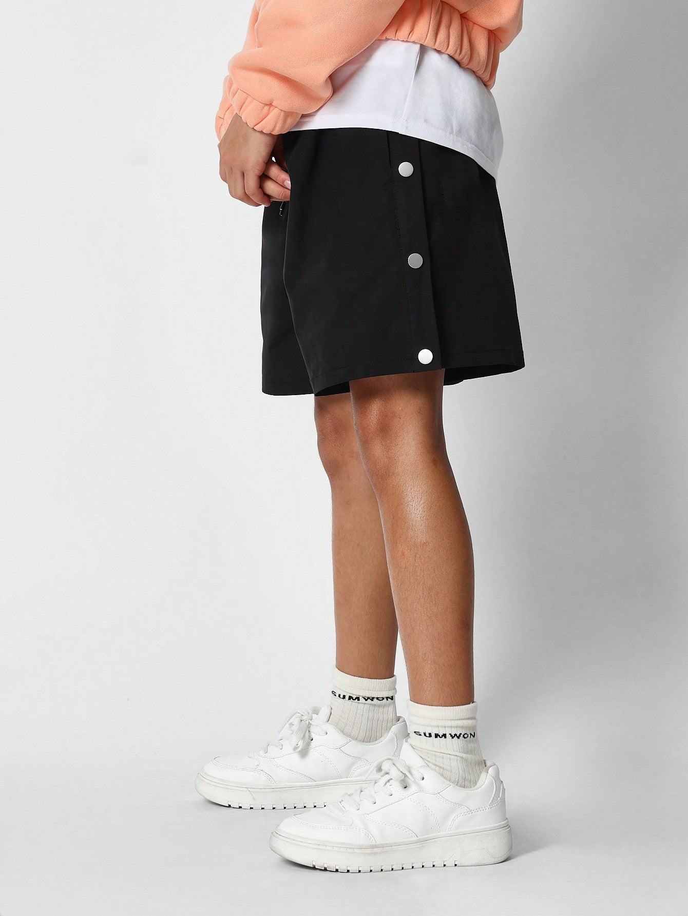Tween Girls Short With Side Buttons Back To School
