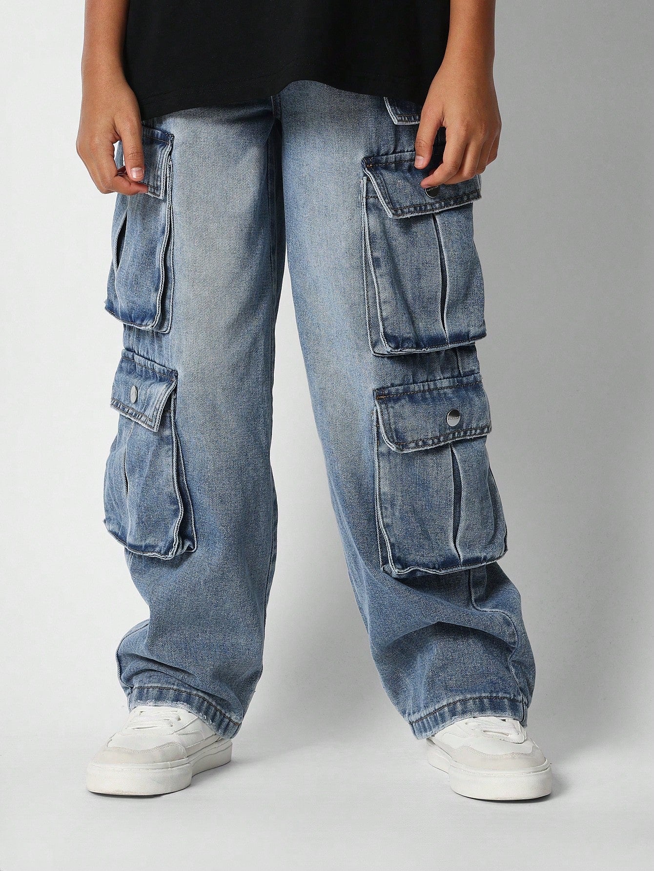 Tween Girl Baggy Fit Cargo Jeans