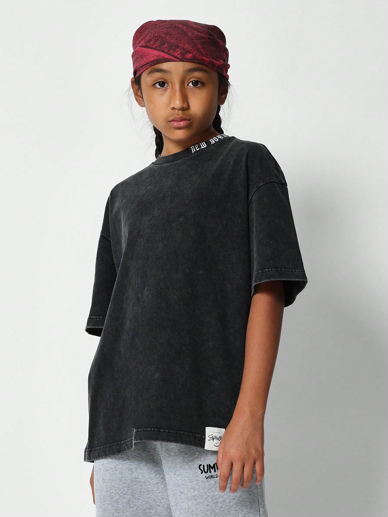 Tween Girls Washed Tee With Back Print