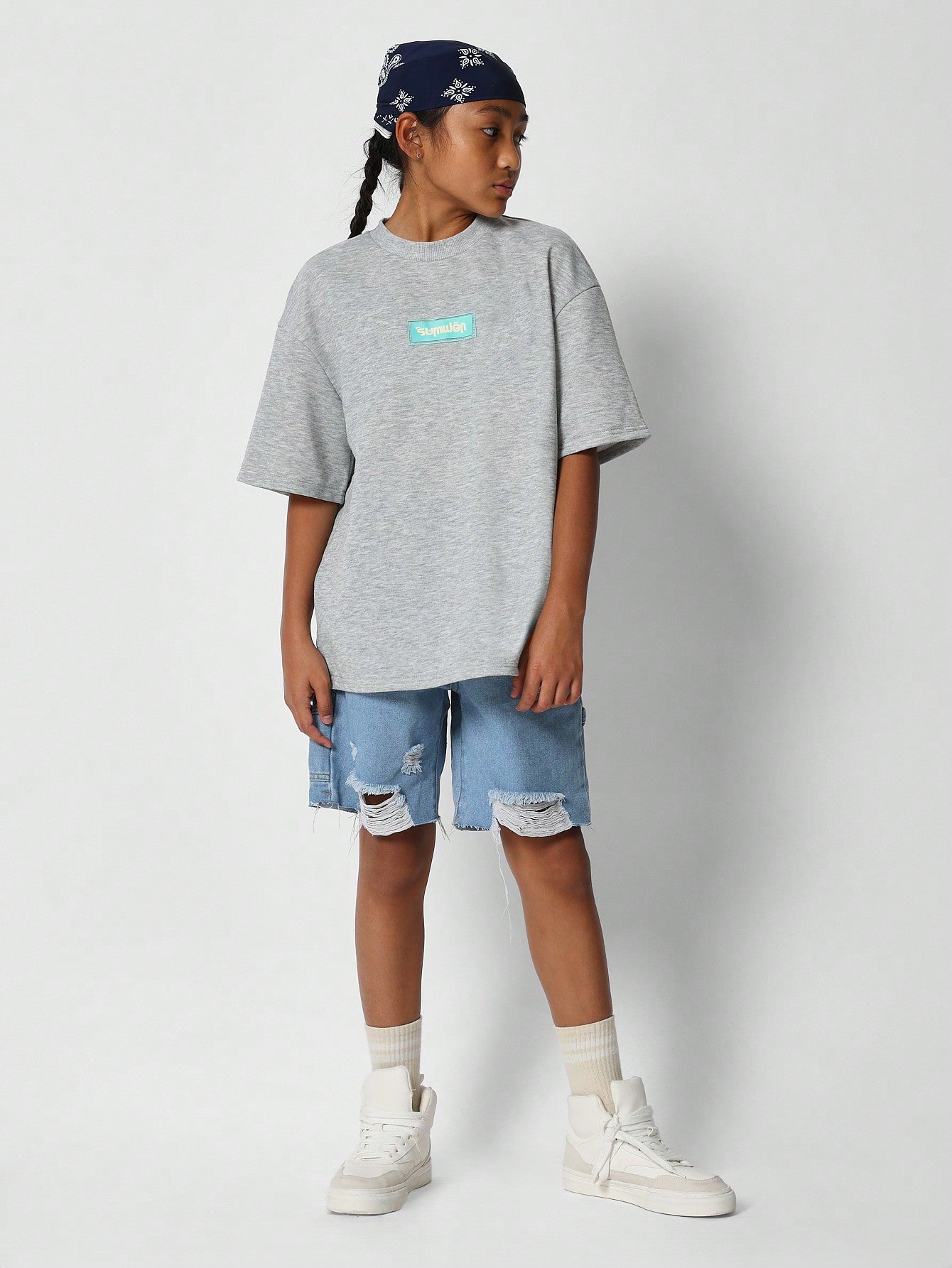 Kids Unisex Distressed Bermuda Short