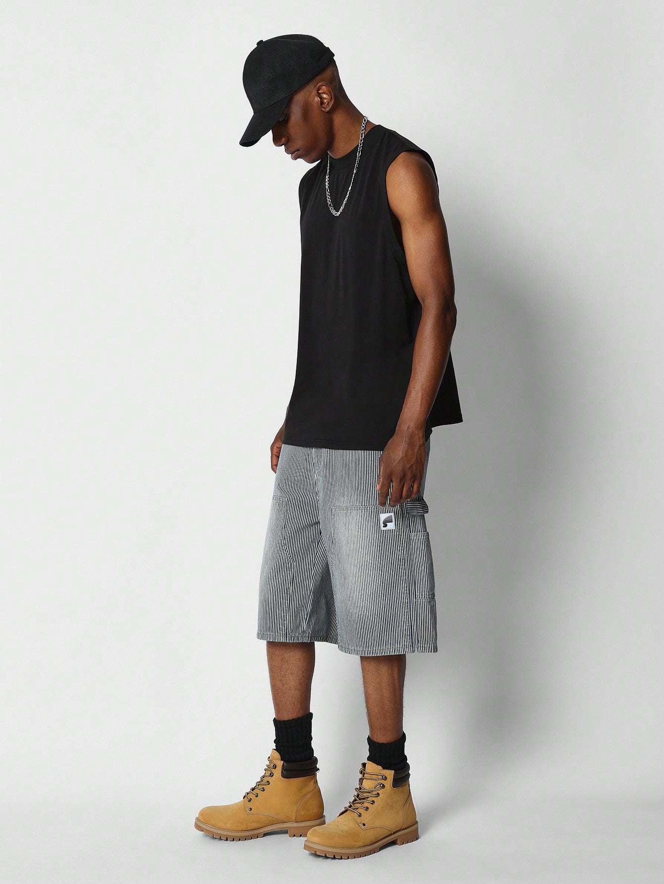 Cargo Pinstripe Denim Jorts