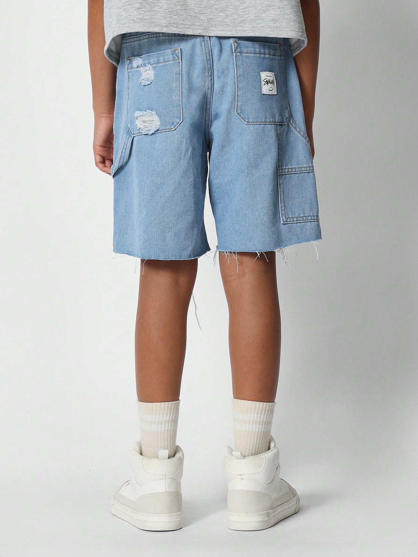 Kids Unisex Distressed Bermuda Short