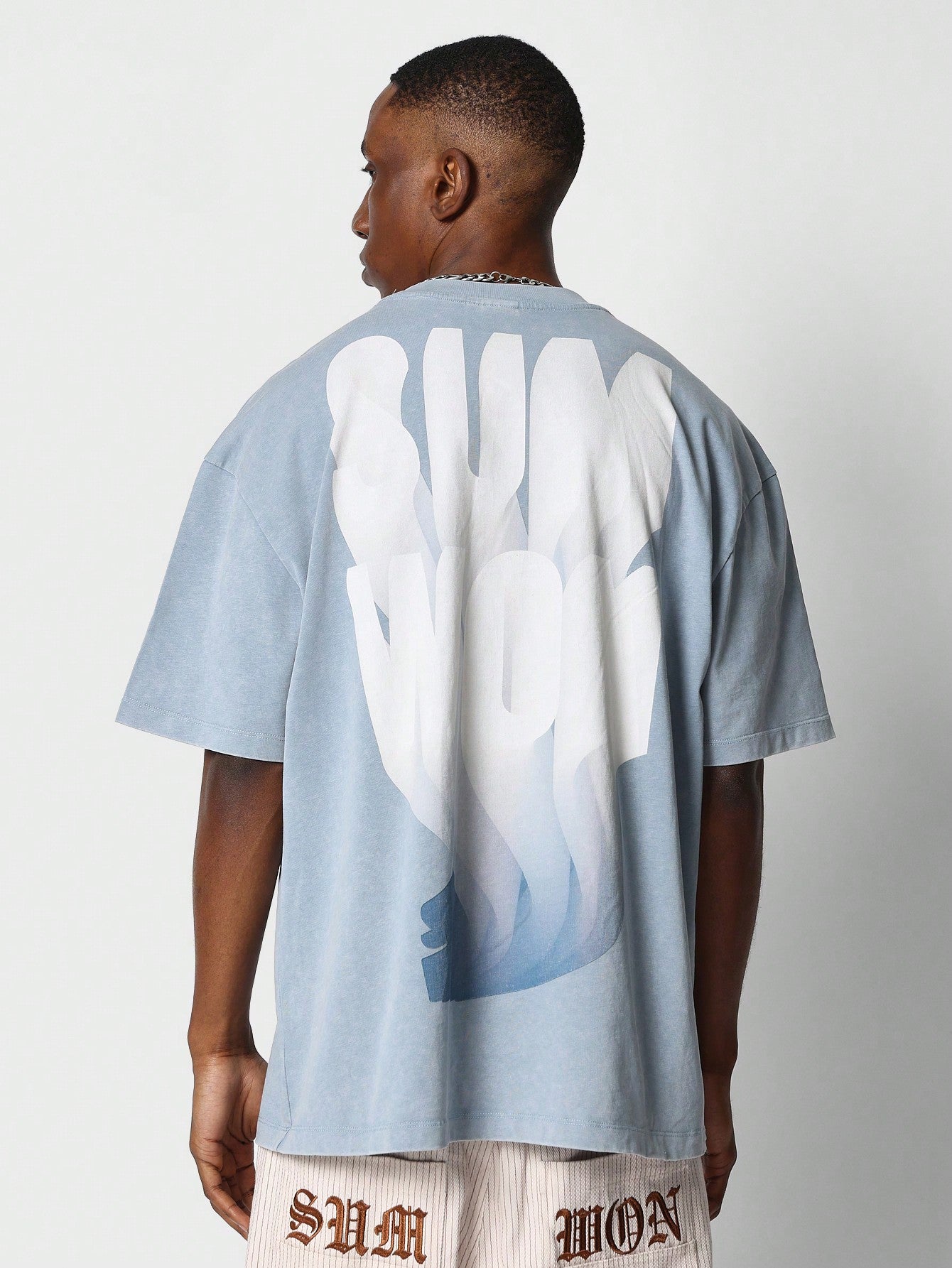 Regular Fit Washed Tee With Front & Back Graphic Print