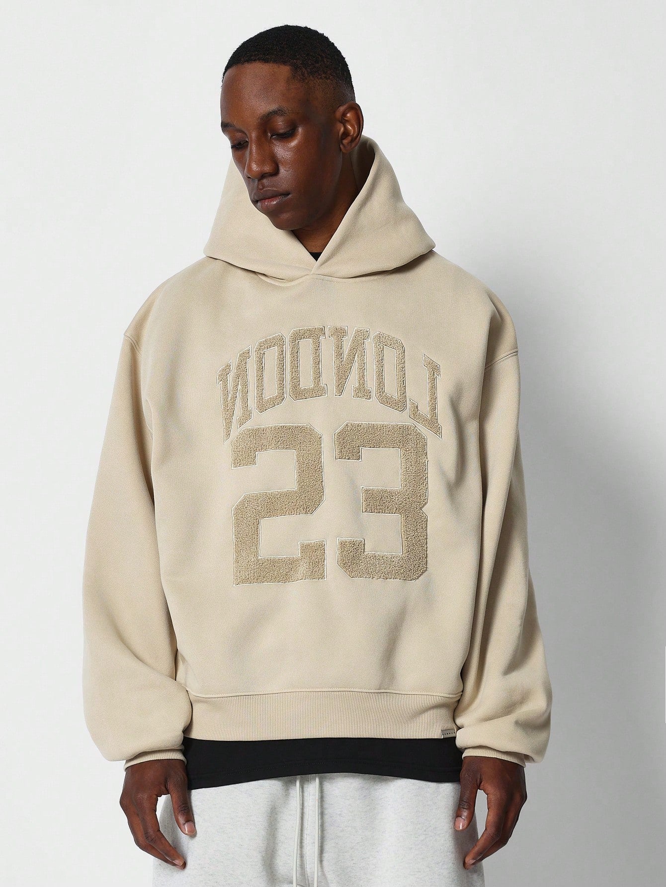 Overhead Hoodie With London And Number Applique