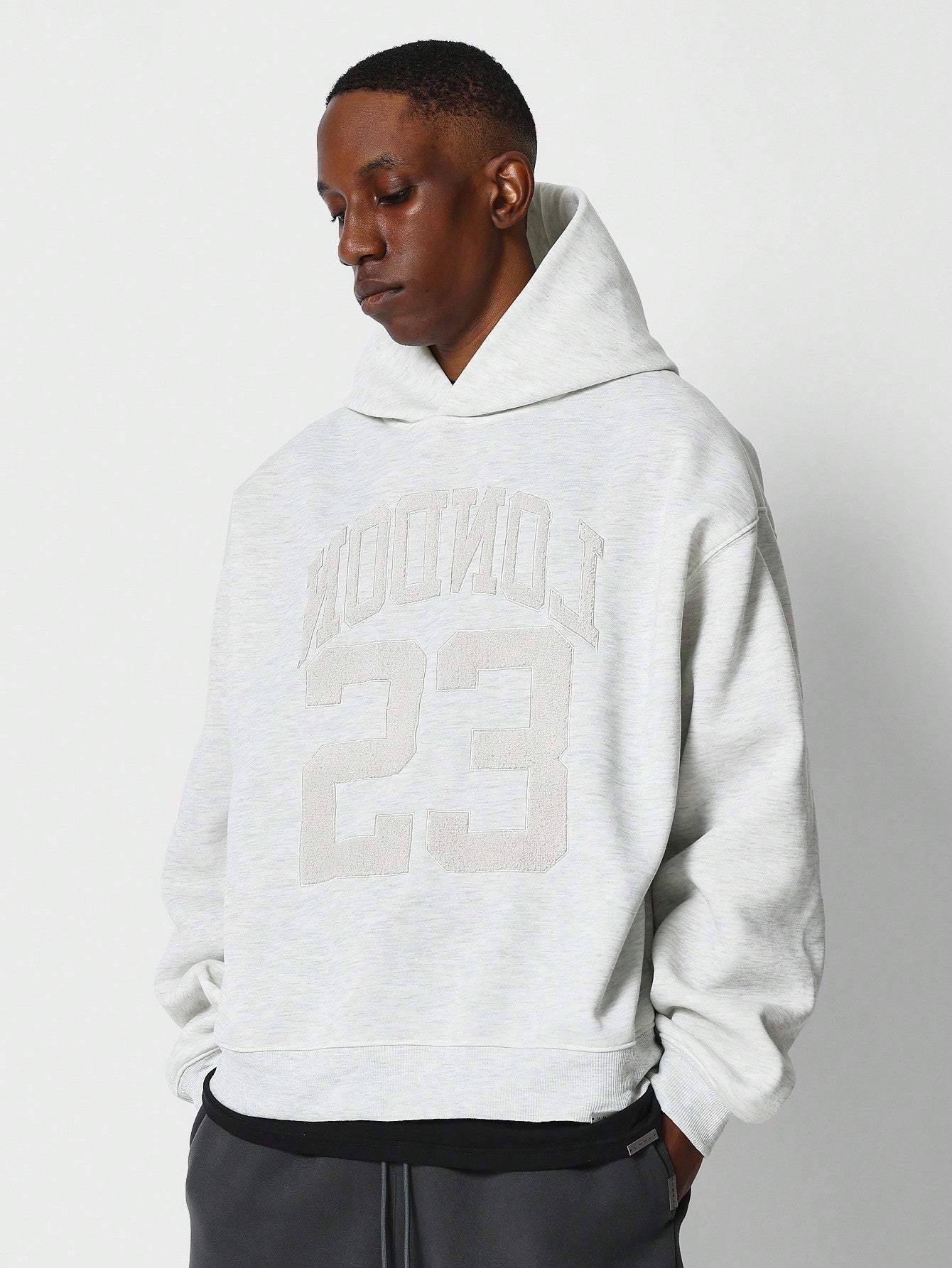 Overhead Hoodie With London And Number Applique