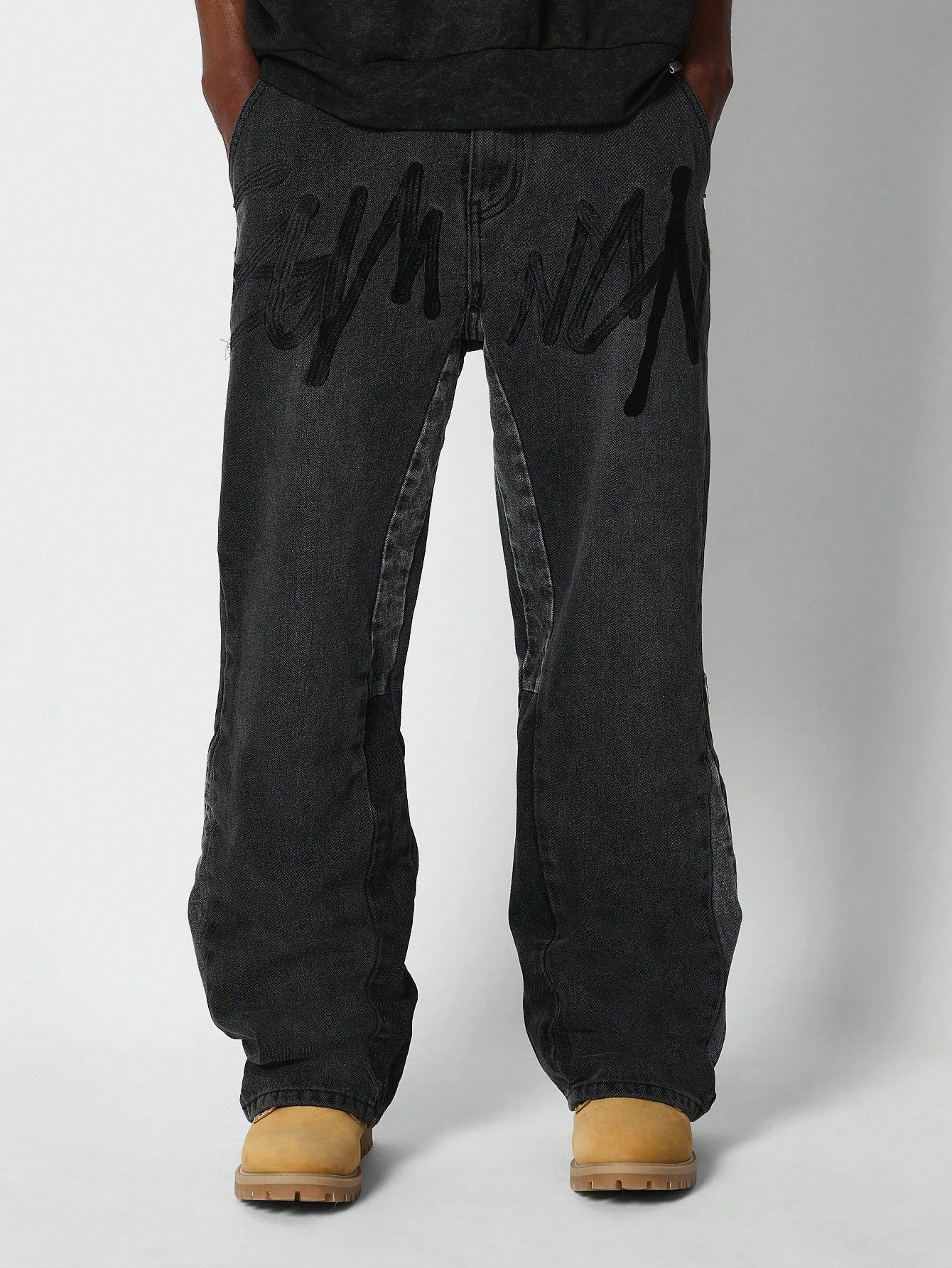 Flare Fit Jean With Embroidery