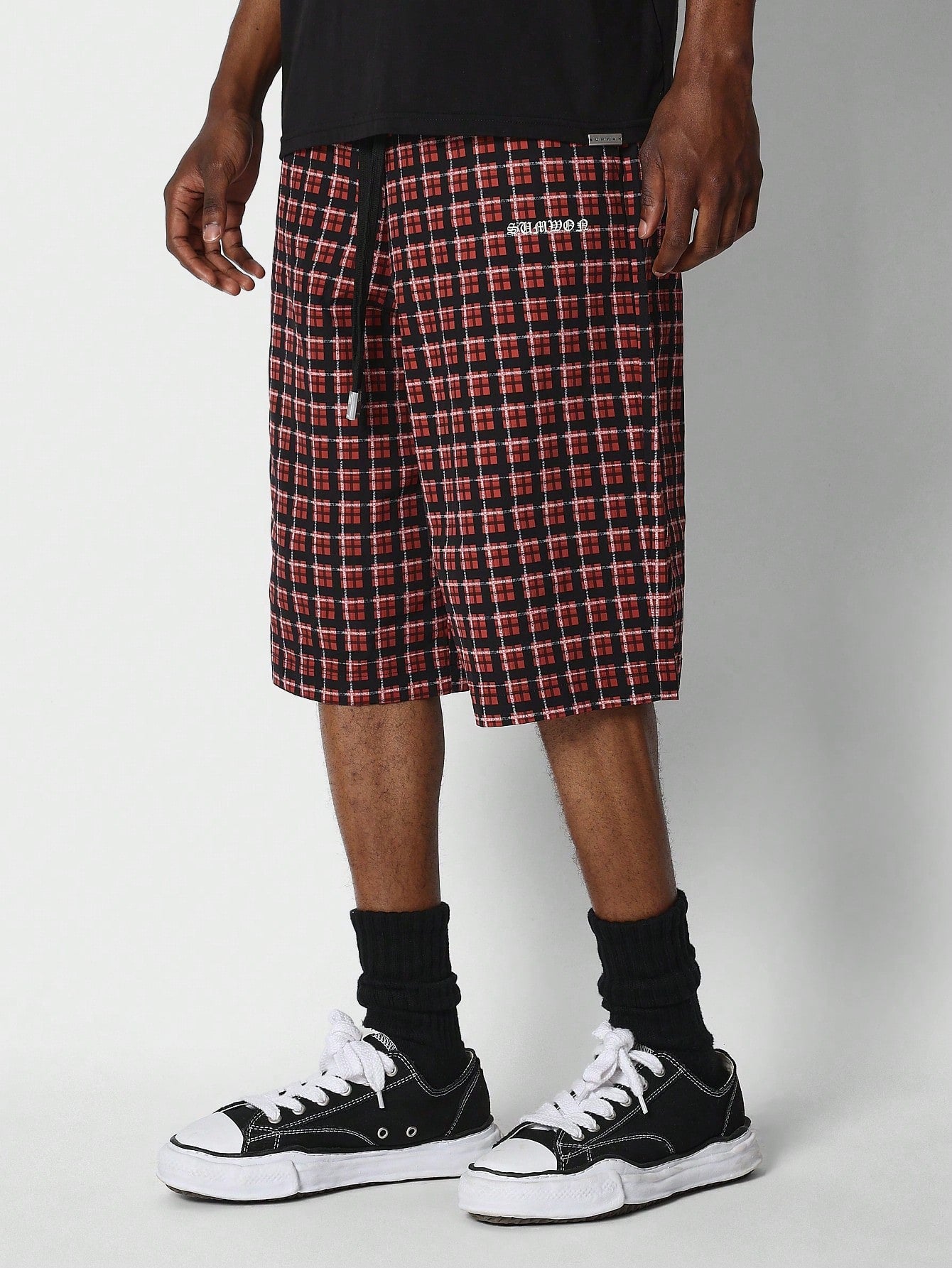 Loose Fit Checked Cargo Short