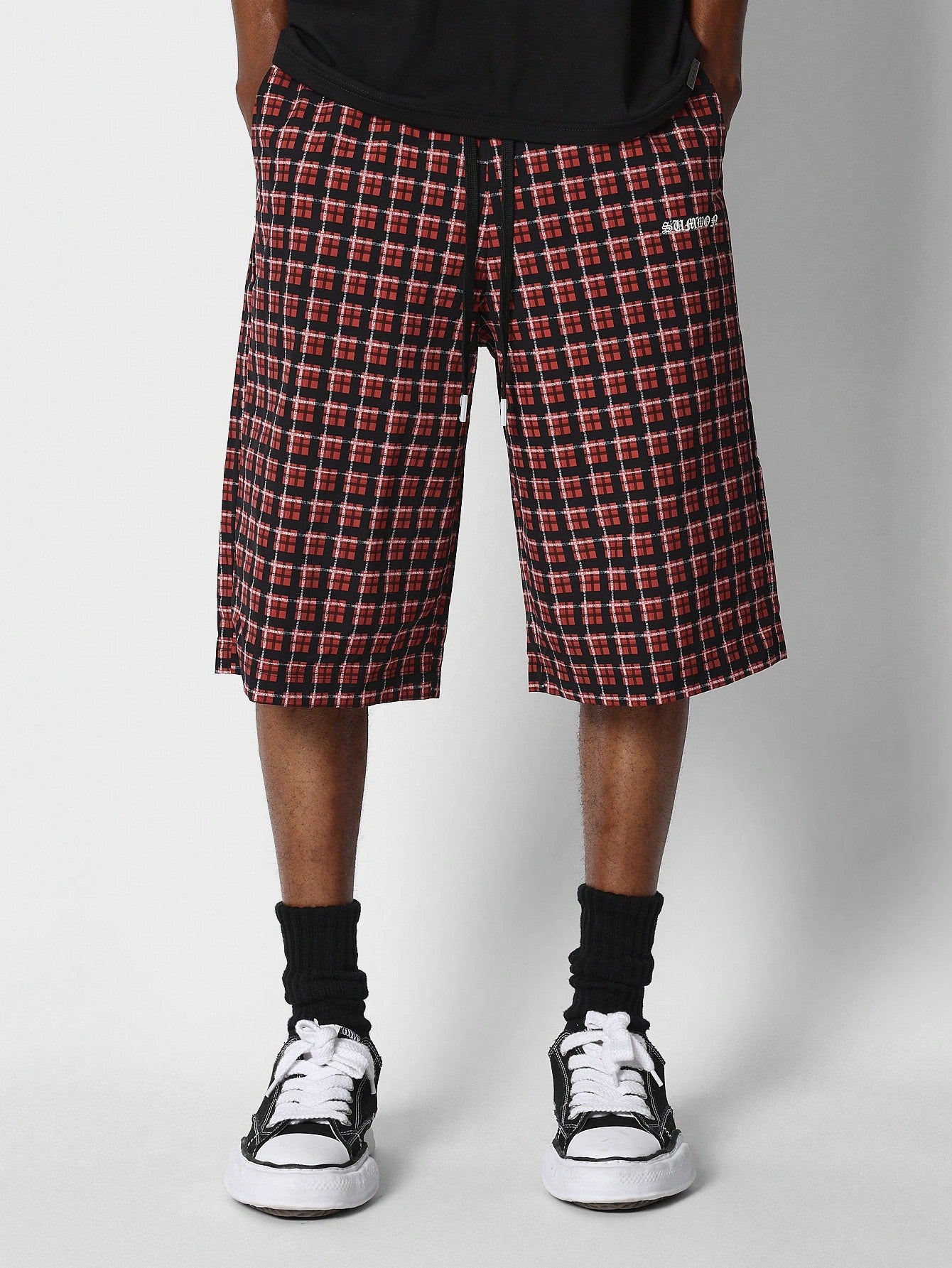 Loose Fit Checked Cargo Short