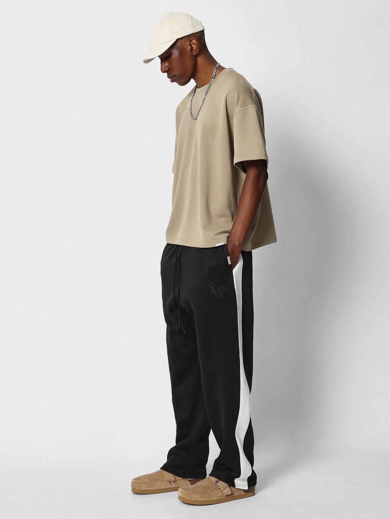 Loose Fit Baggy Drop Crotch Jogger With Side Panel