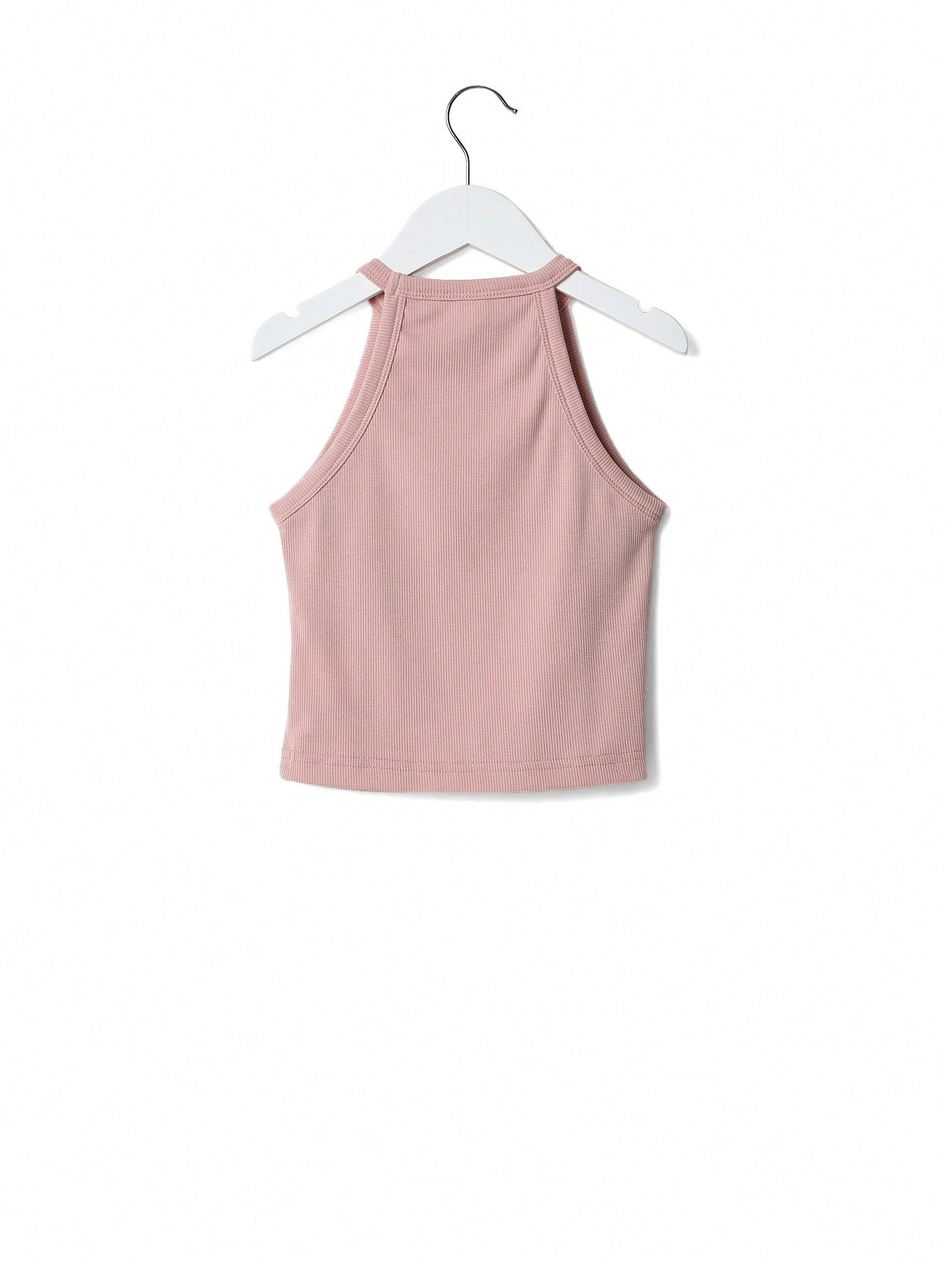 Kids Ribbed Tank Top With Embroidery