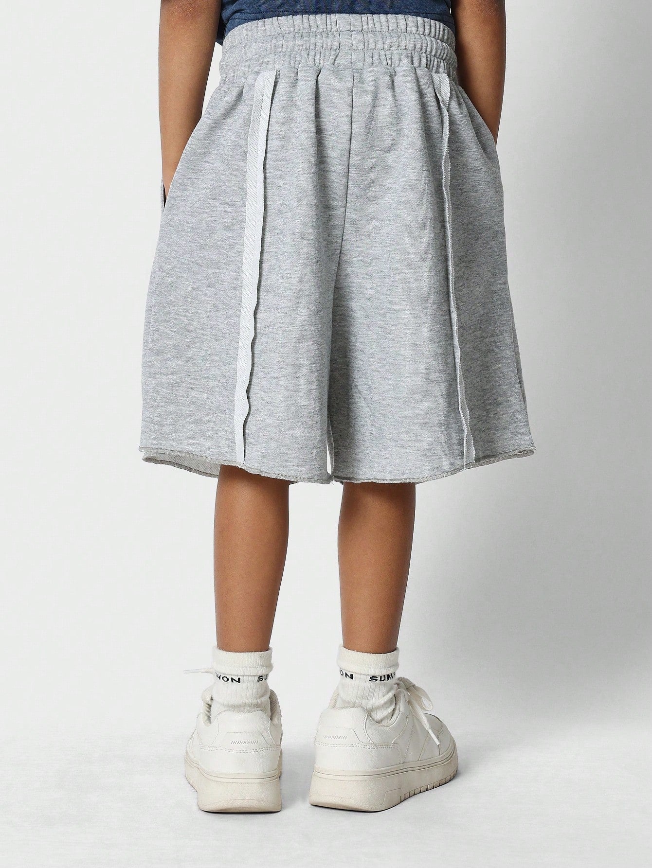 Kids Unisex Bermuda Short With Raw Edge Seams