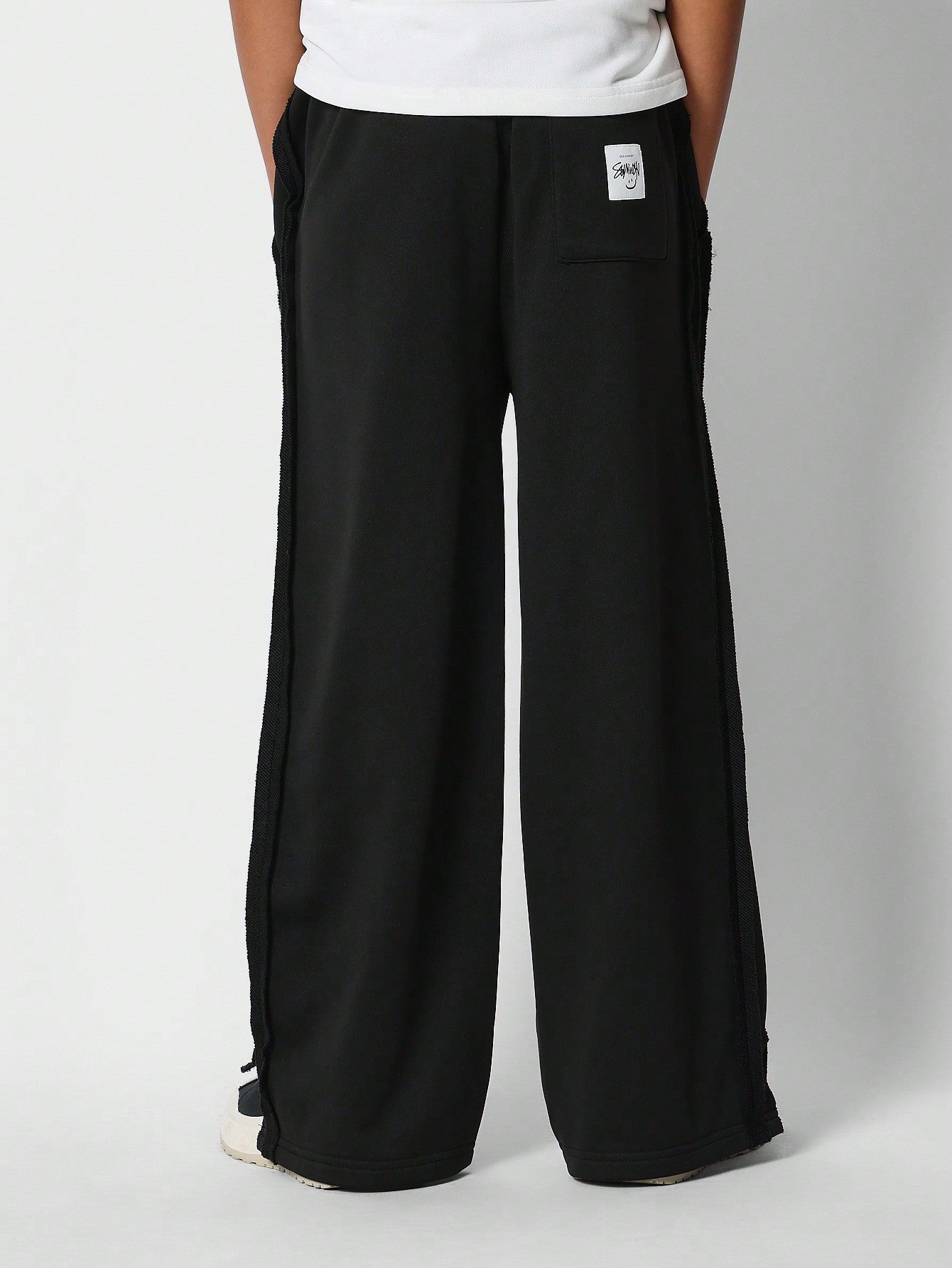 Tween Girls Wide Leg Jogger With Seam Detail