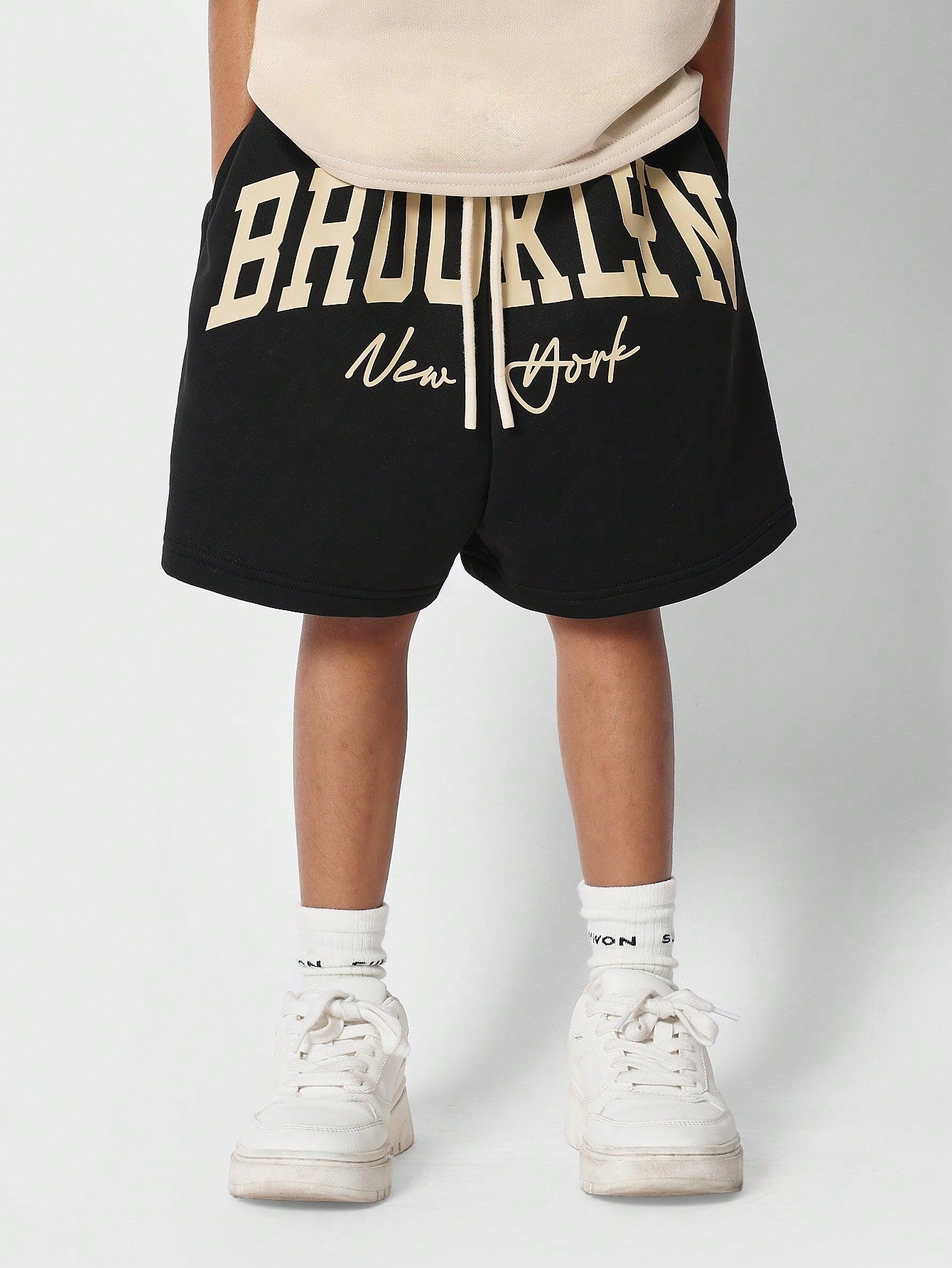 Kids Unisex Short With Brooklyn Front Print