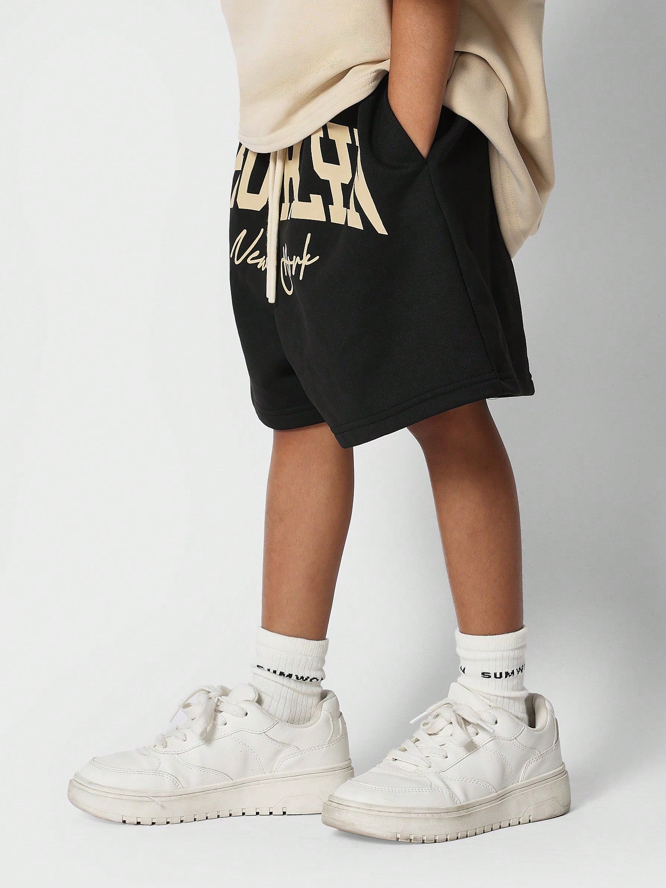 Kids Unisex Short With Brooklyn Front Print