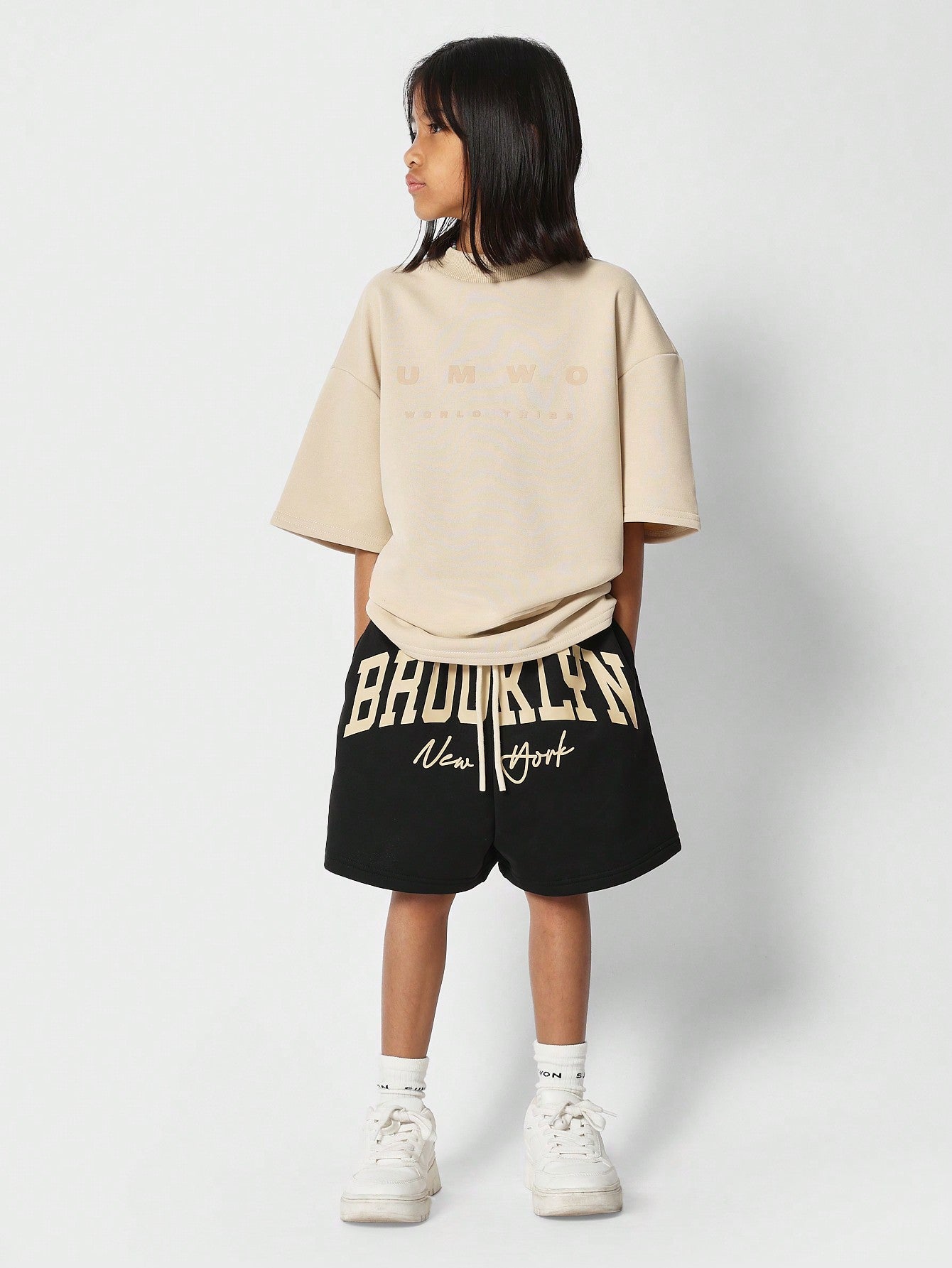 Kids Unisex Short With Brooklyn Front Print