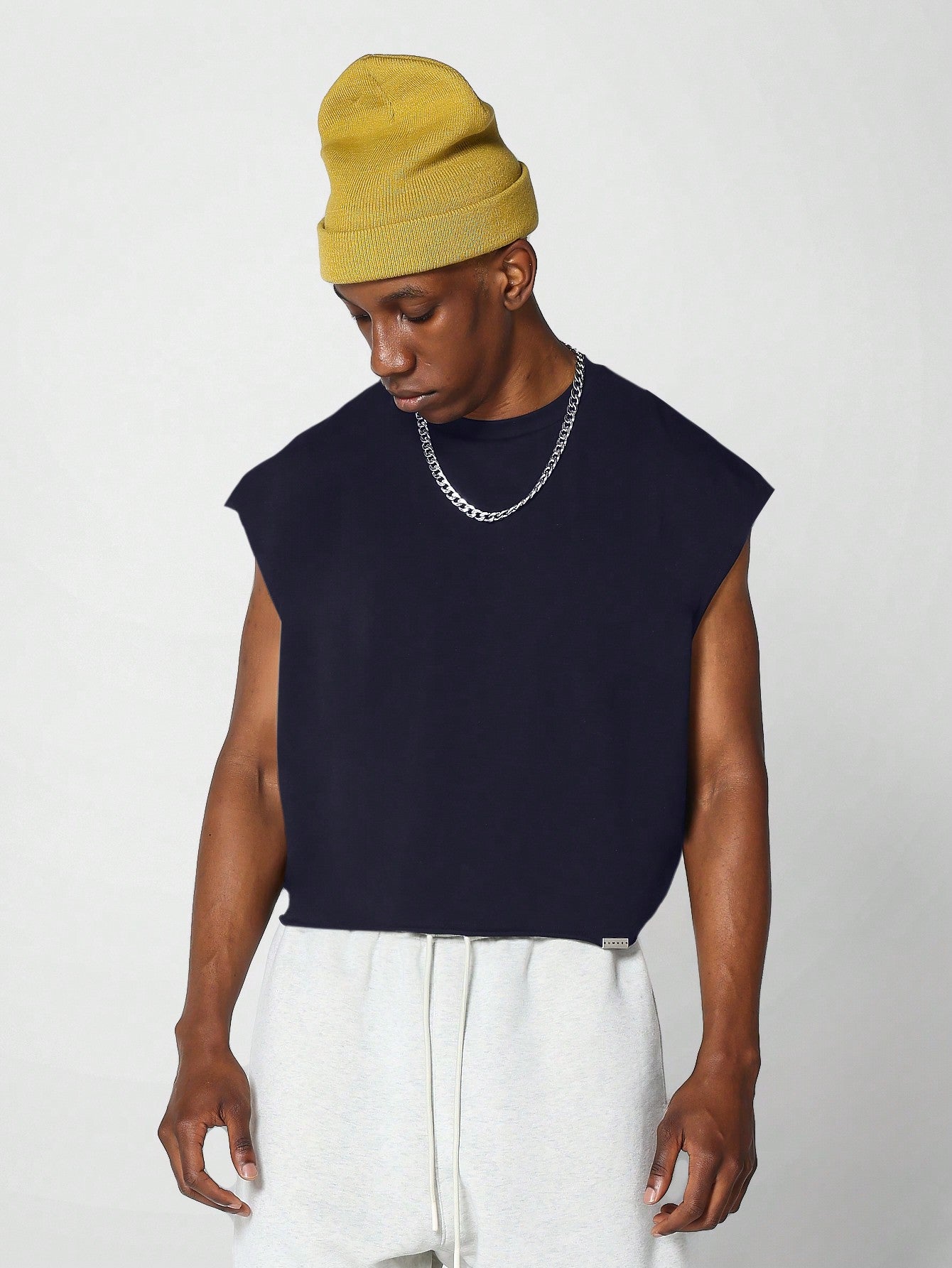 Boxy Raw Edge Crop Essential Tank