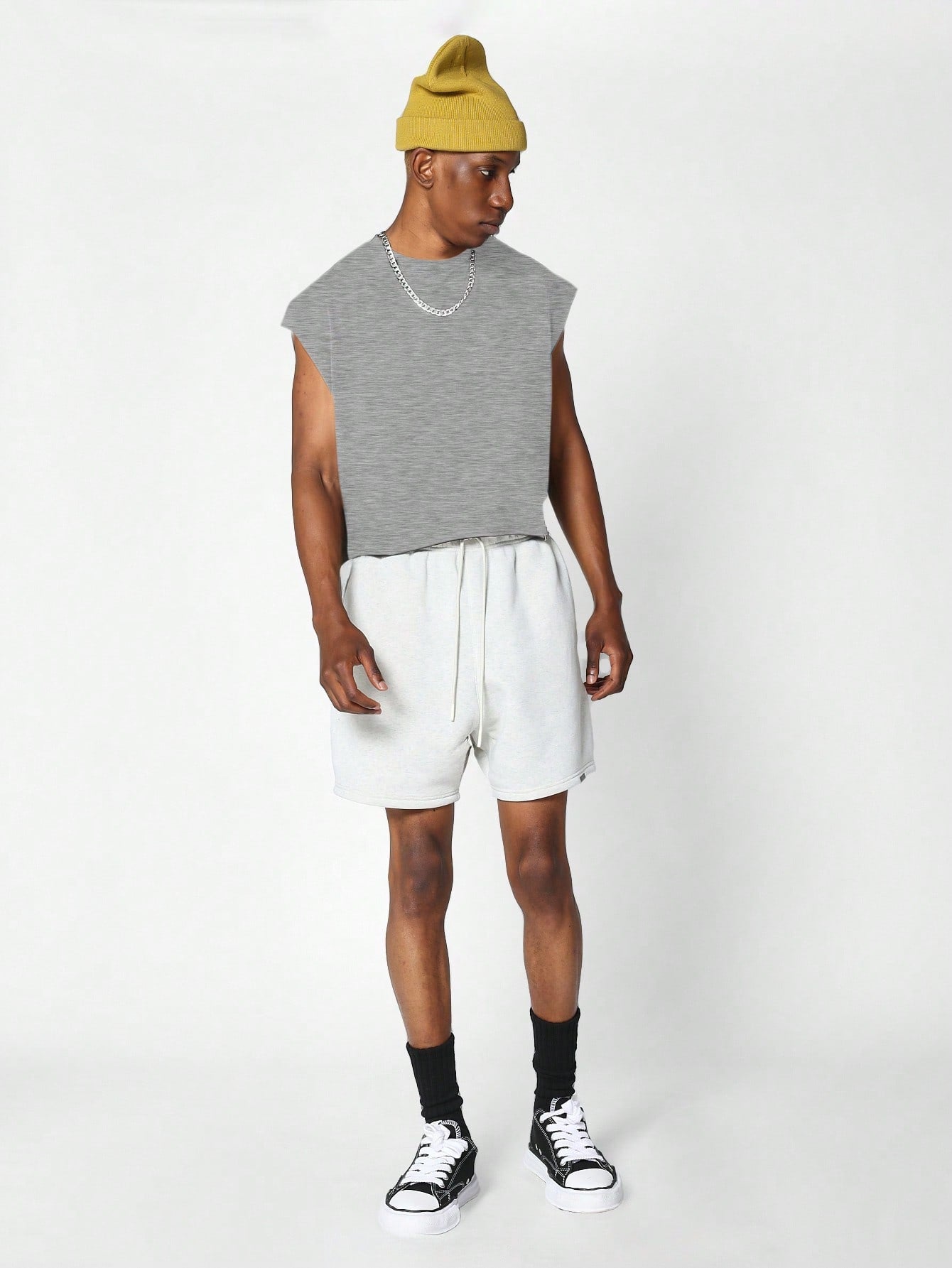 Boxy Raw Edge Crop Essential Tank