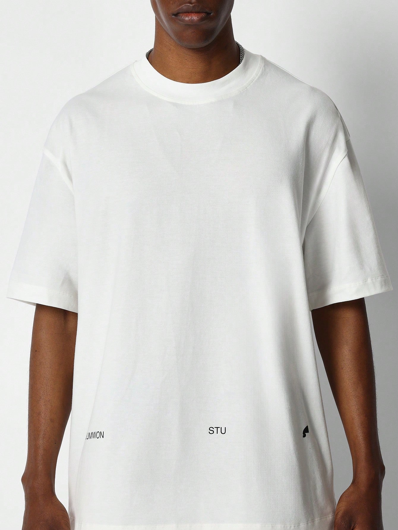 Drop Shoulder Tee With Back Graphic Print