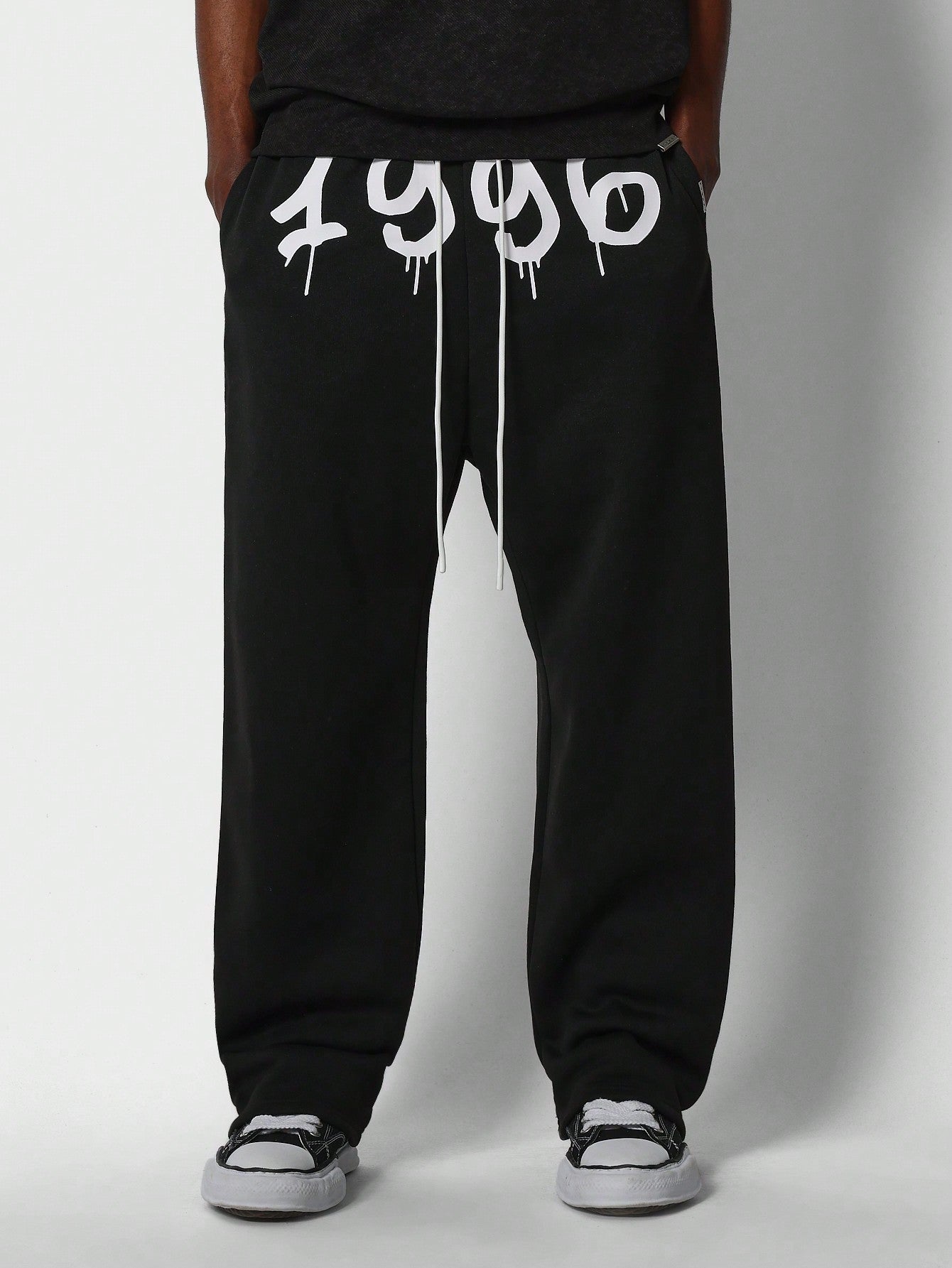 Loose Fit Baggy Drop Crotch Jogger With Front Graphic Print