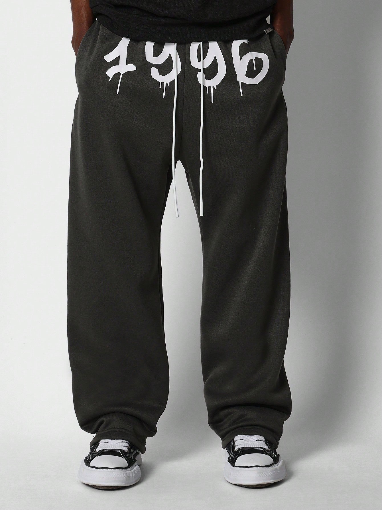 Loose Fit Baggy Drop Crotch Jogger With Front Graphic Print