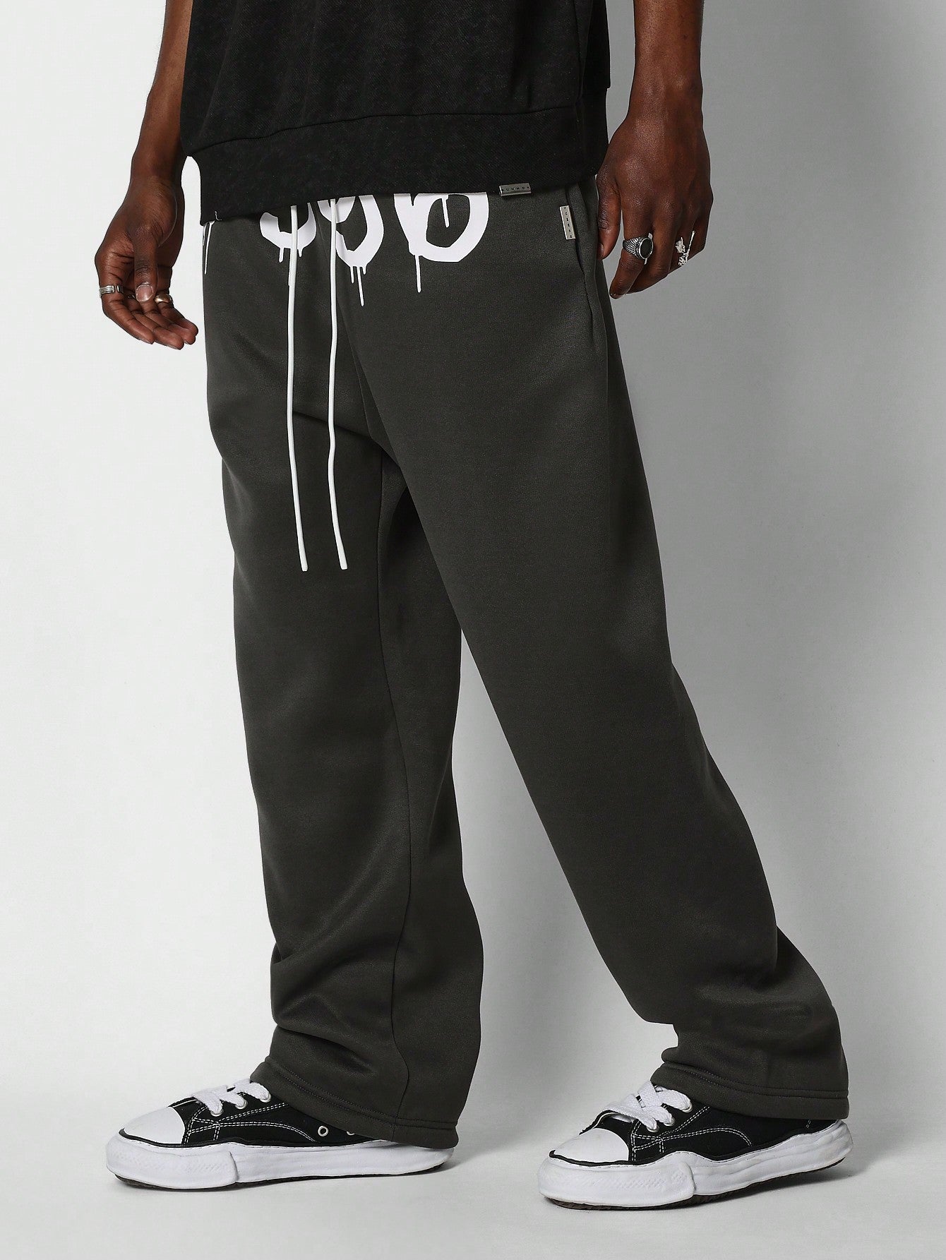 Loose Fit Baggy Drop Crotch Jogger With Front Graphic Print