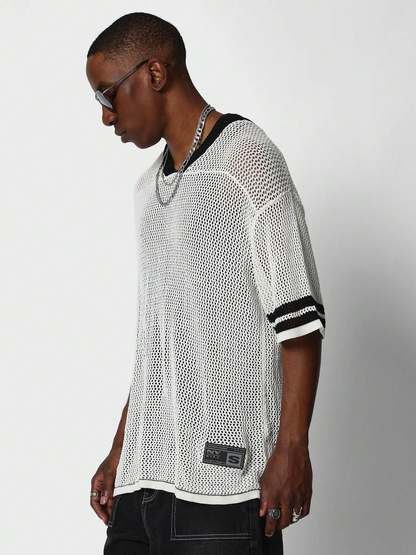 Oversized Fit Mesh Hockey Tee