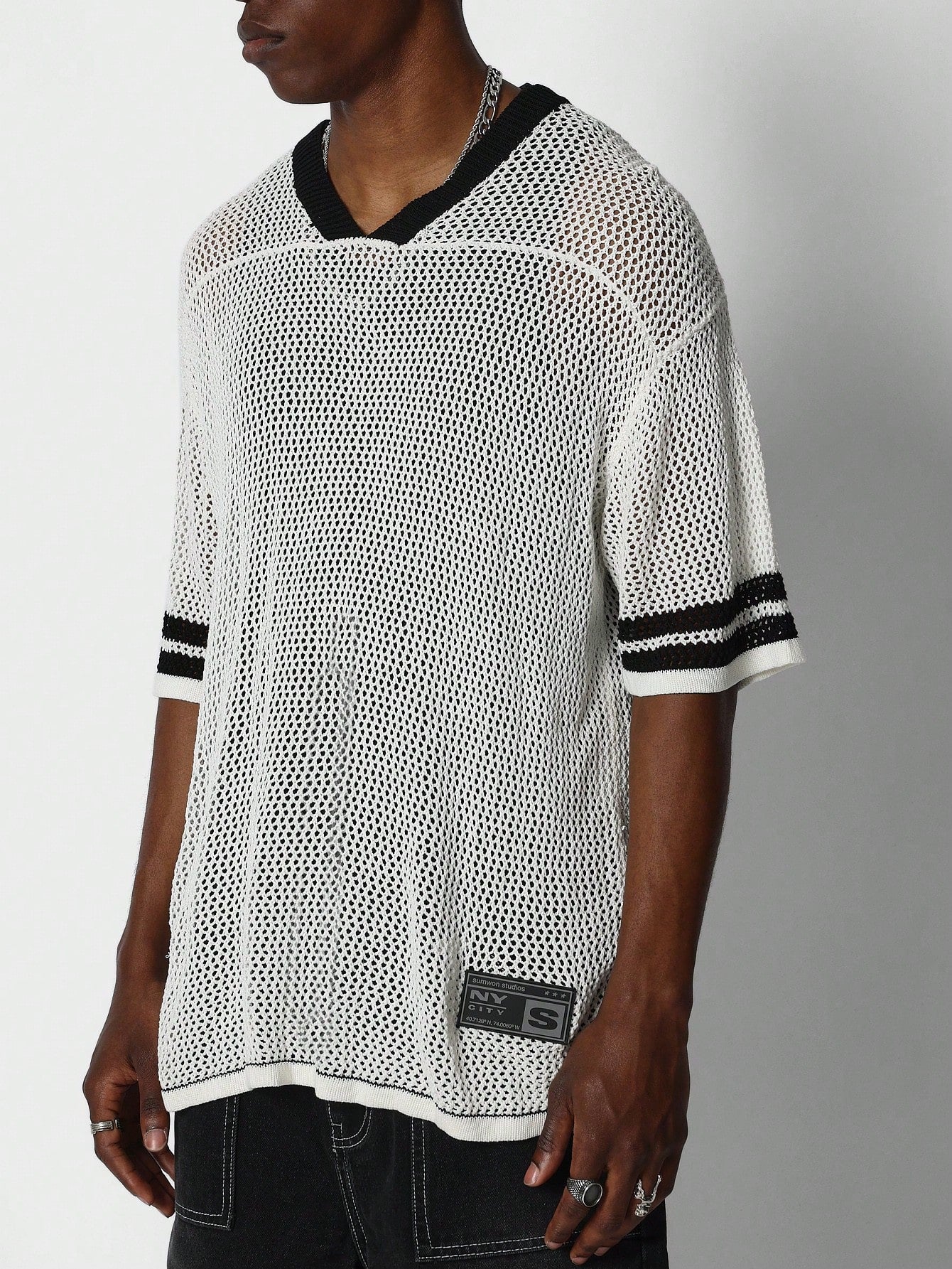 Oversized Fit Mesh Hockey Tee