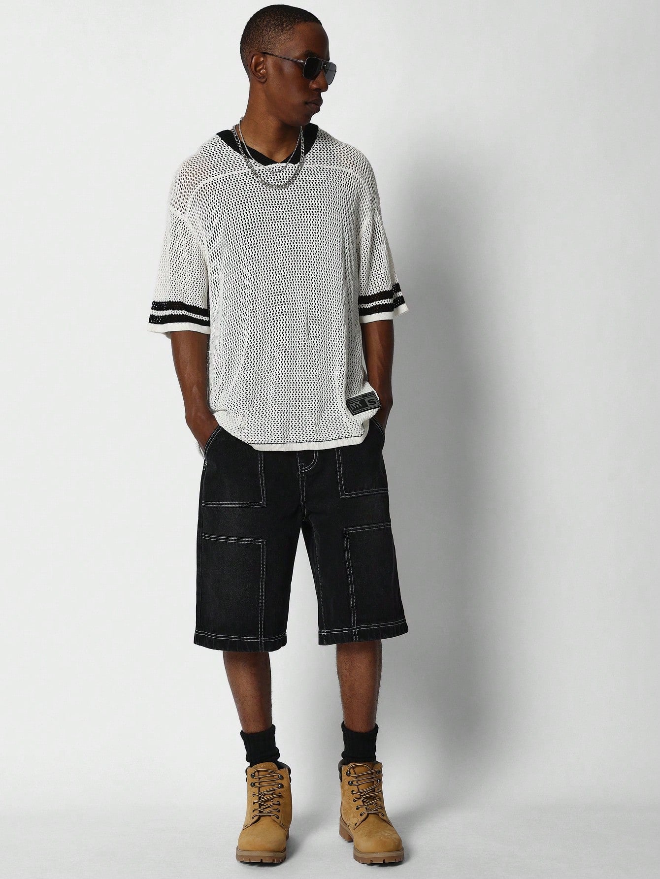 Oversized Fit Mesh Hockey Tee