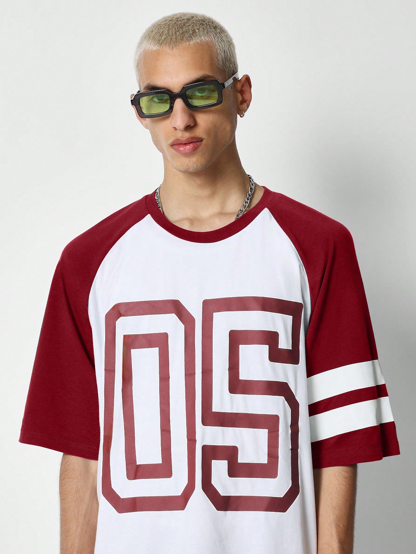 Raglan Tee With Front Number Graphic Print