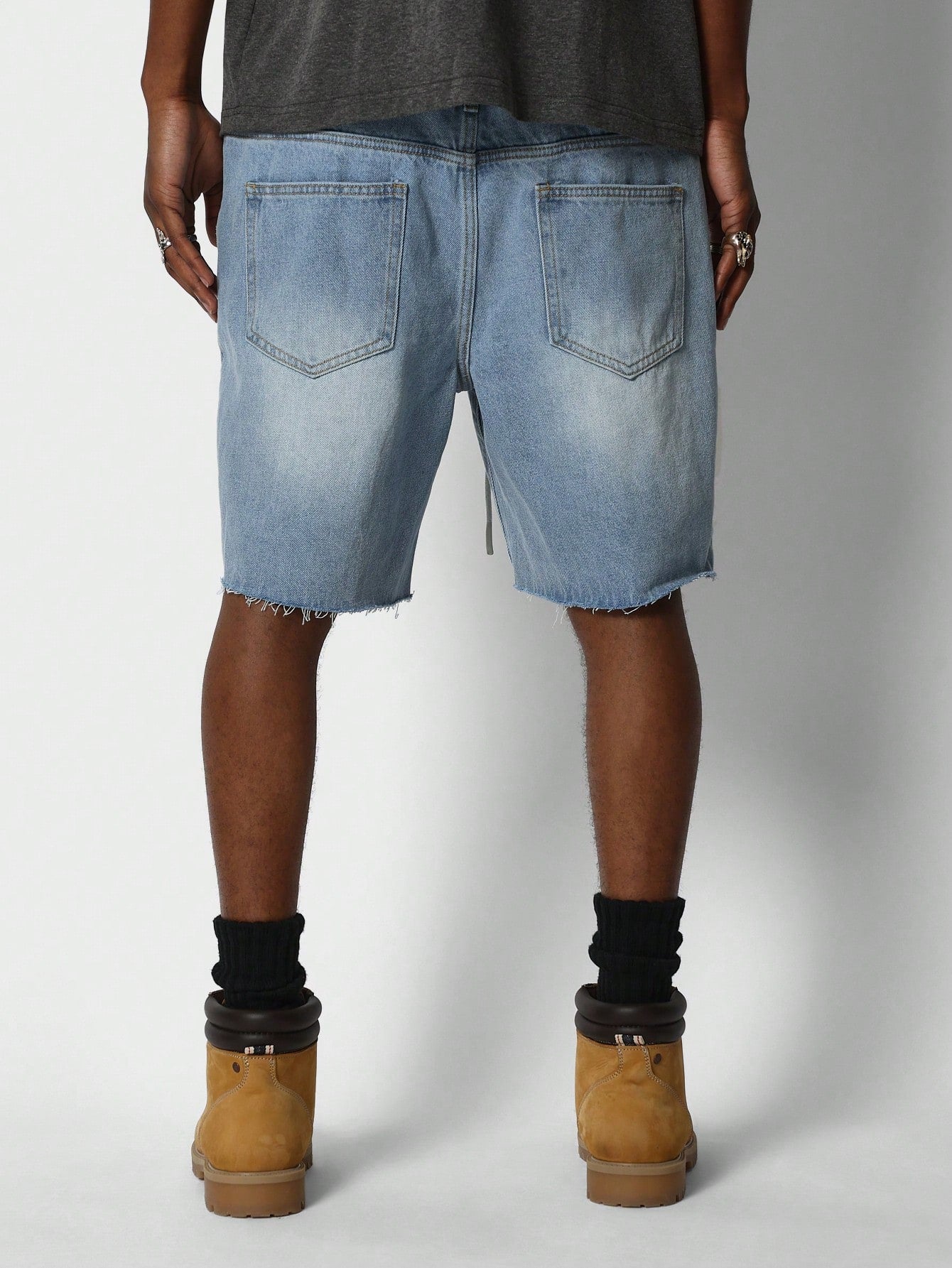 Denim Double Waistband Short