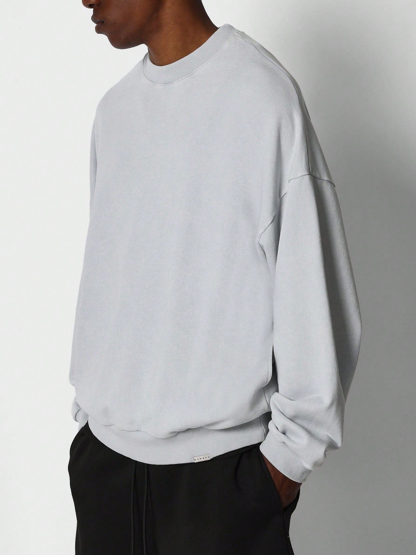 Oversized Fit Washed Sweatshirt With Side Pocket