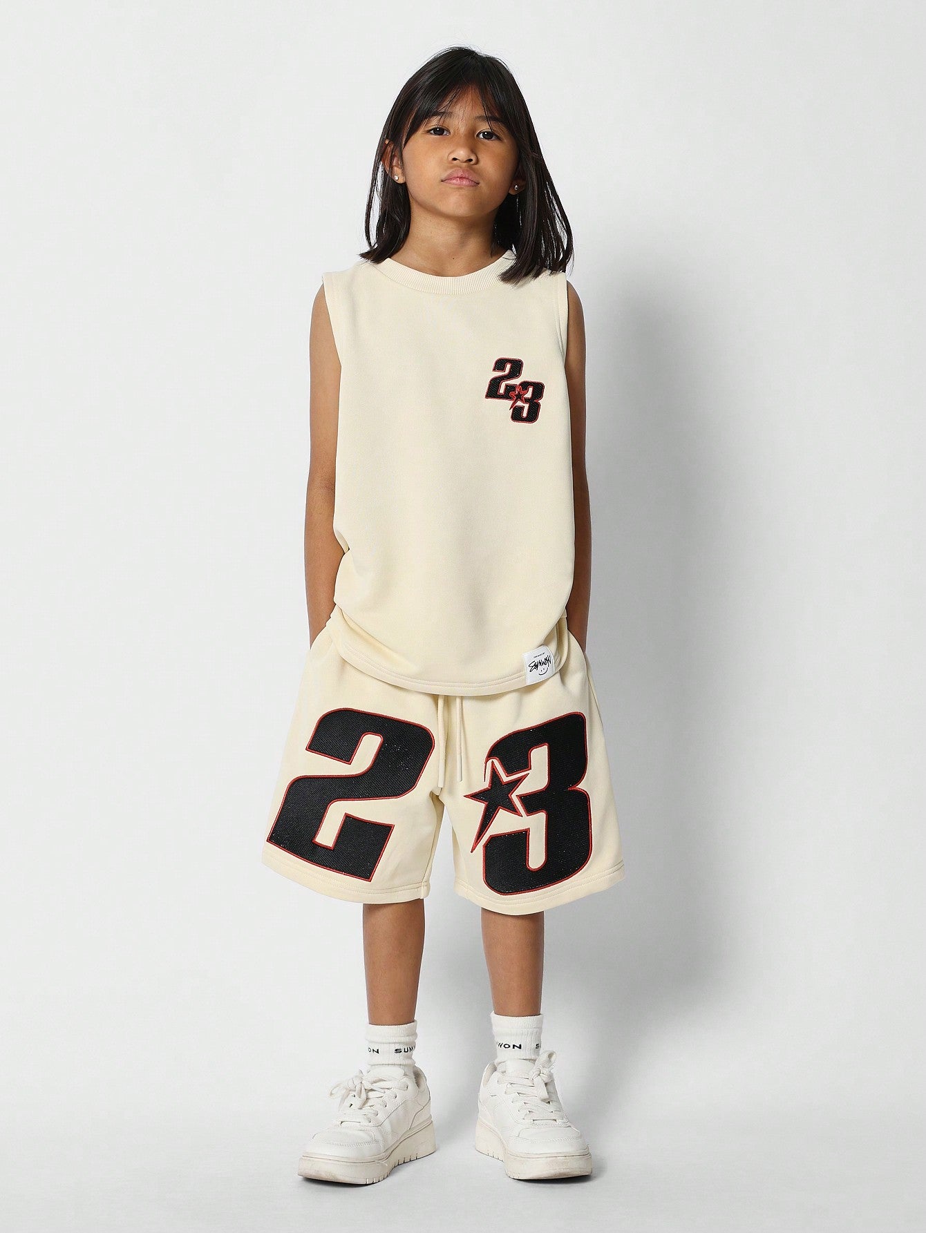 Tween Girls Tank Top And Short With Number Print 2 Piece Set