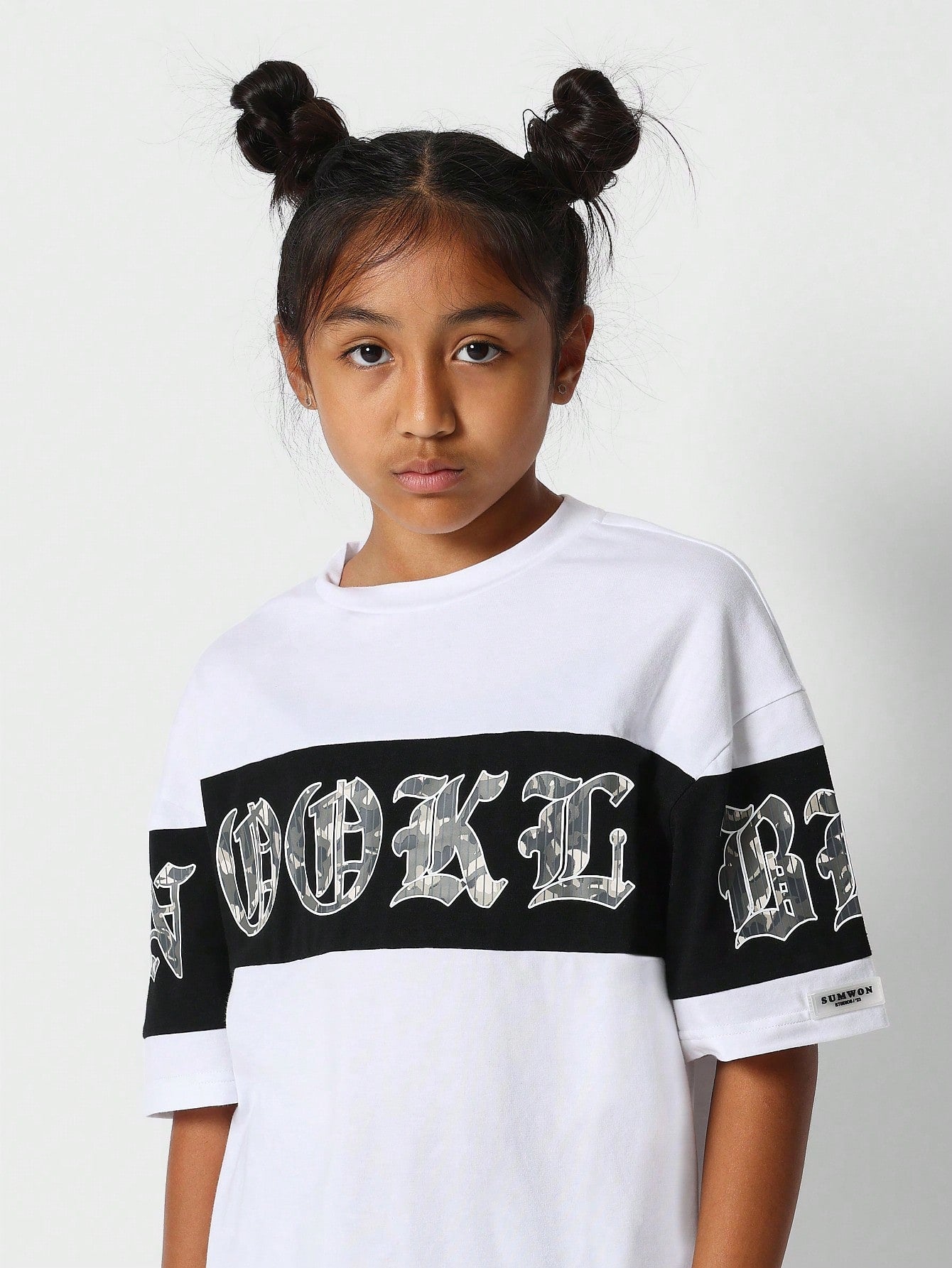 Tween Girls Tee With Wrap Around Brooklyn Print