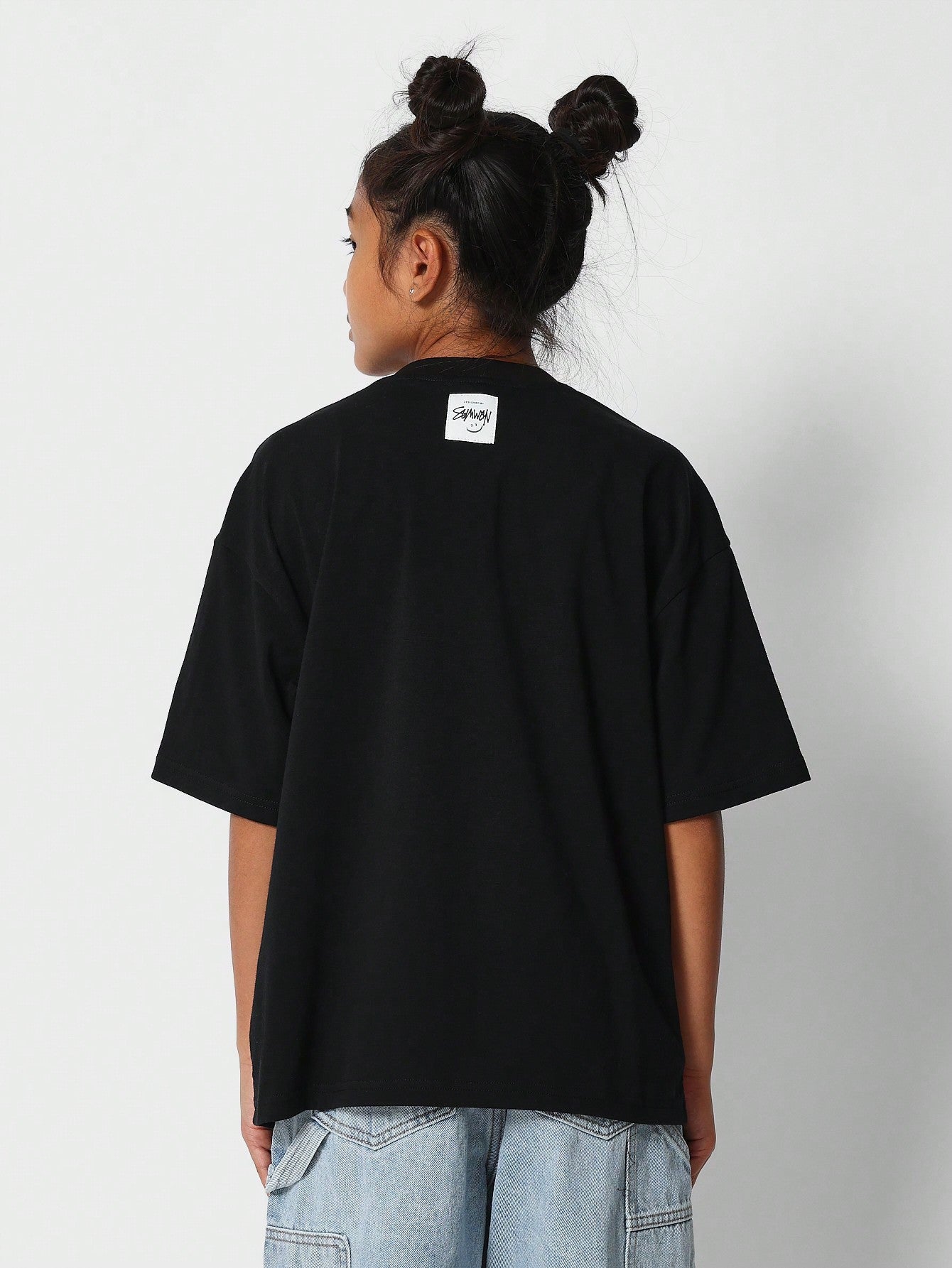 Kids Unisex Oversized Fit Tee With Front Print