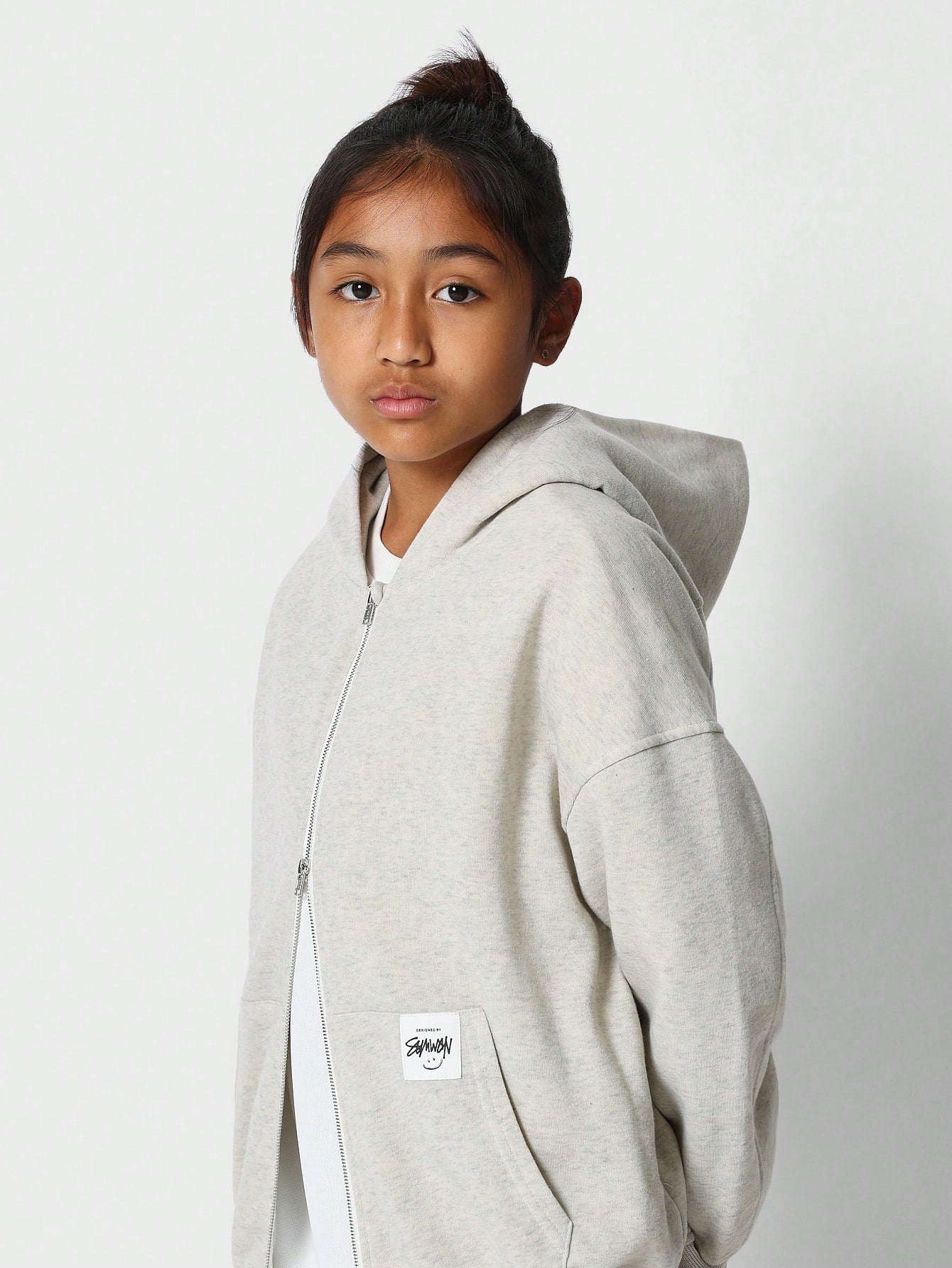 Kids Unisex Zip Through Essential Hoodie