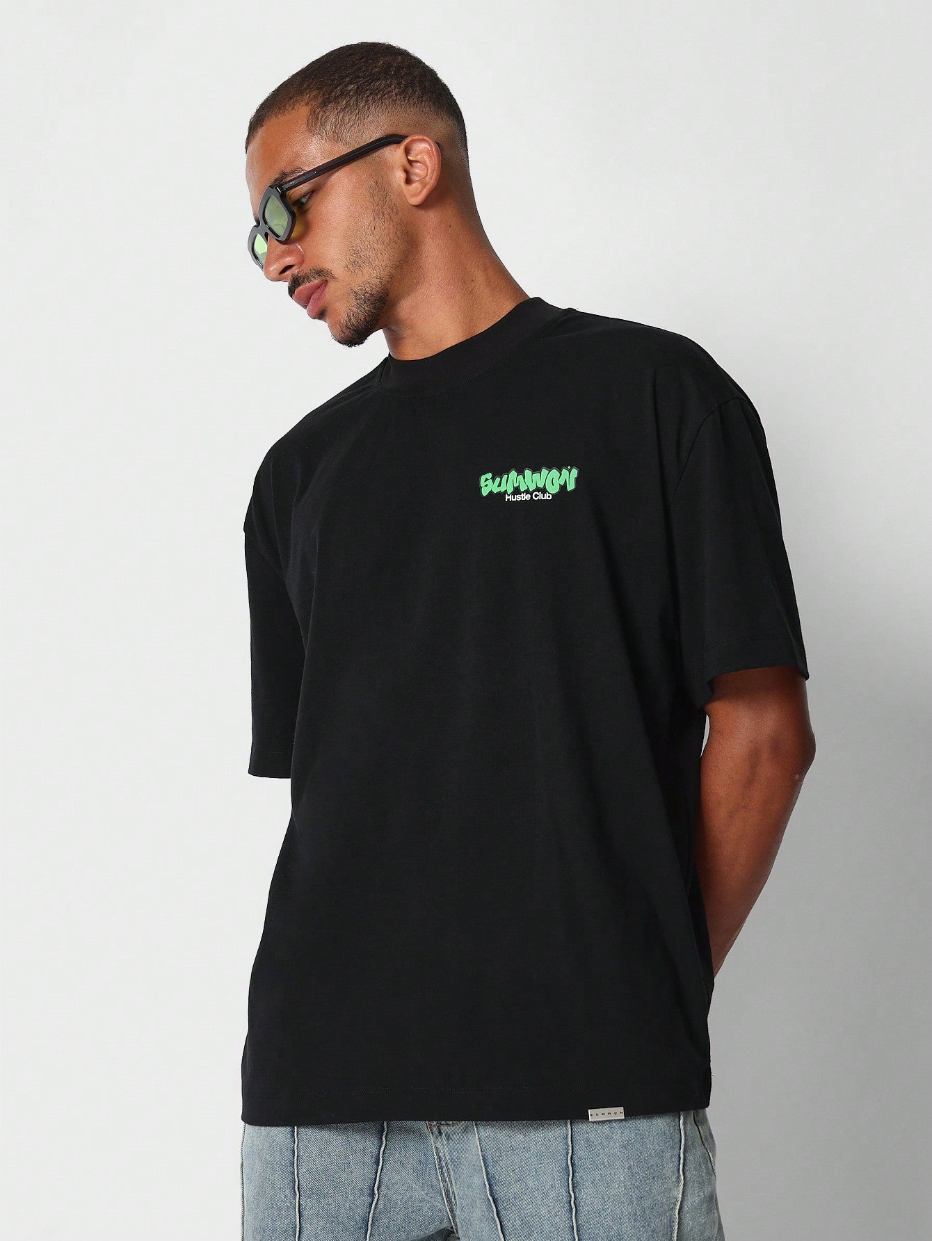 Regular Fit Short Sleeve Tee With Back Graphic Print