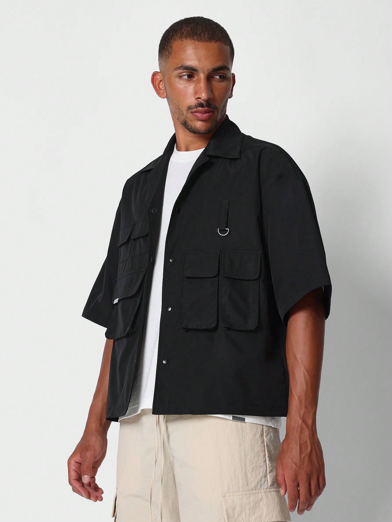 Boxy Fit Nylon Utility Shirt