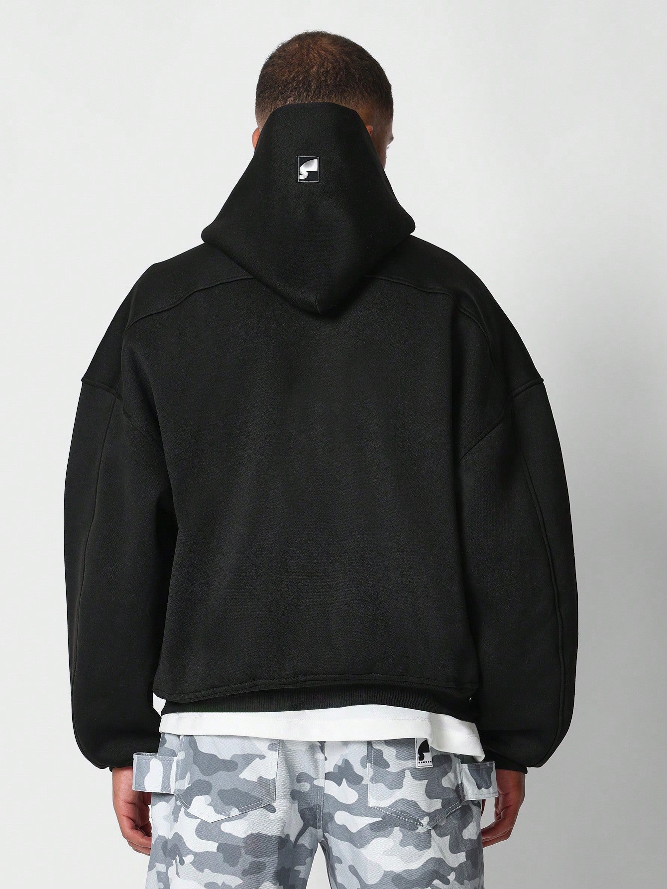 Regular Fit Zip Through Carpenter Hoodie With Studs