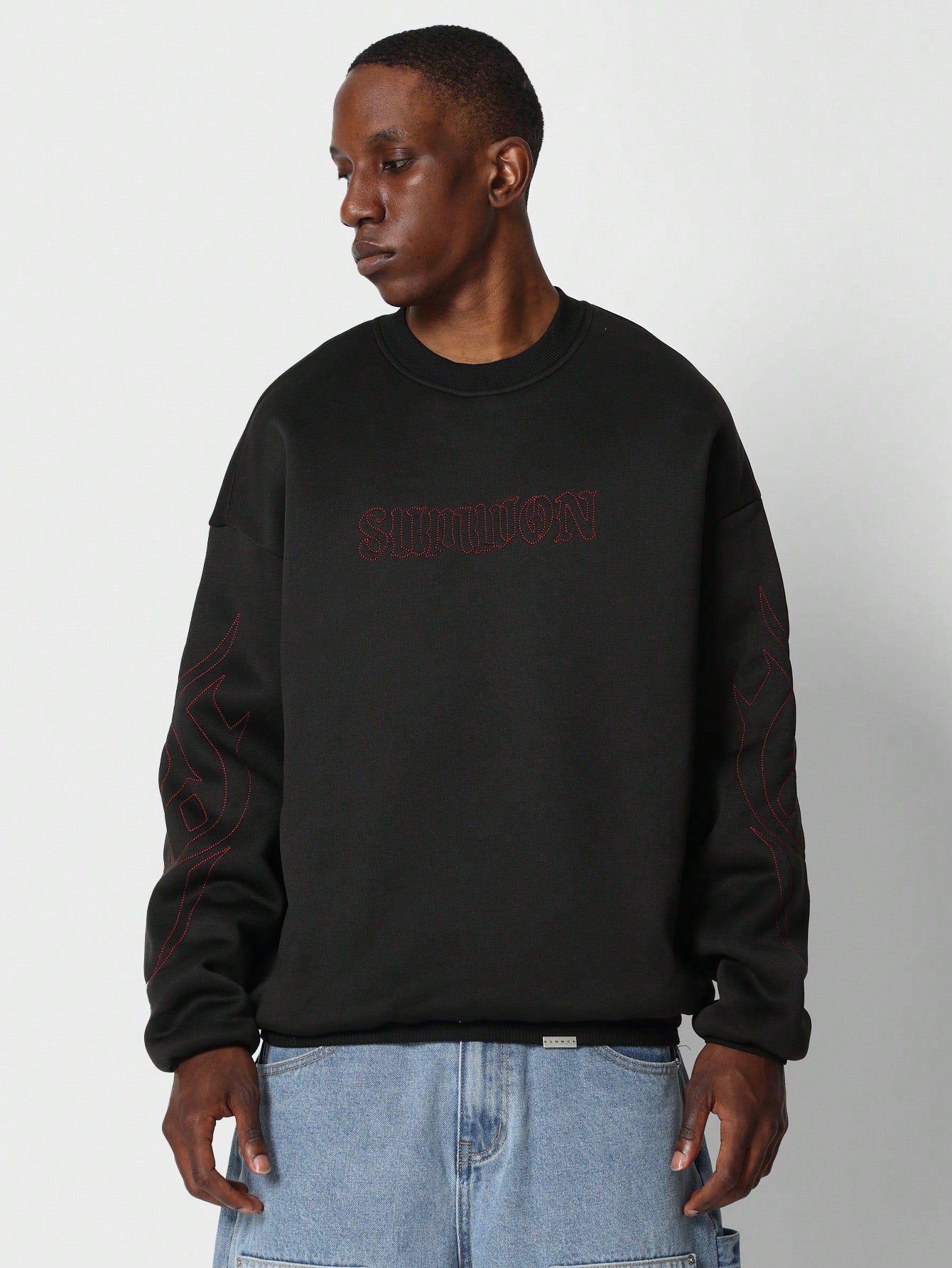 Crew Neck Sweatshirt With Embroidery