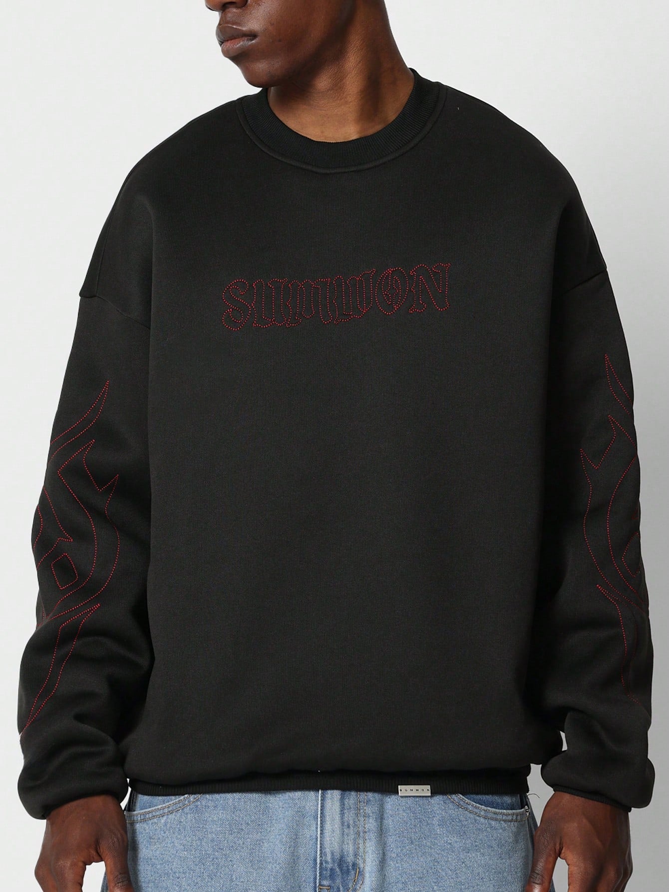 Crew Neck Sweatshirt With Embroidery