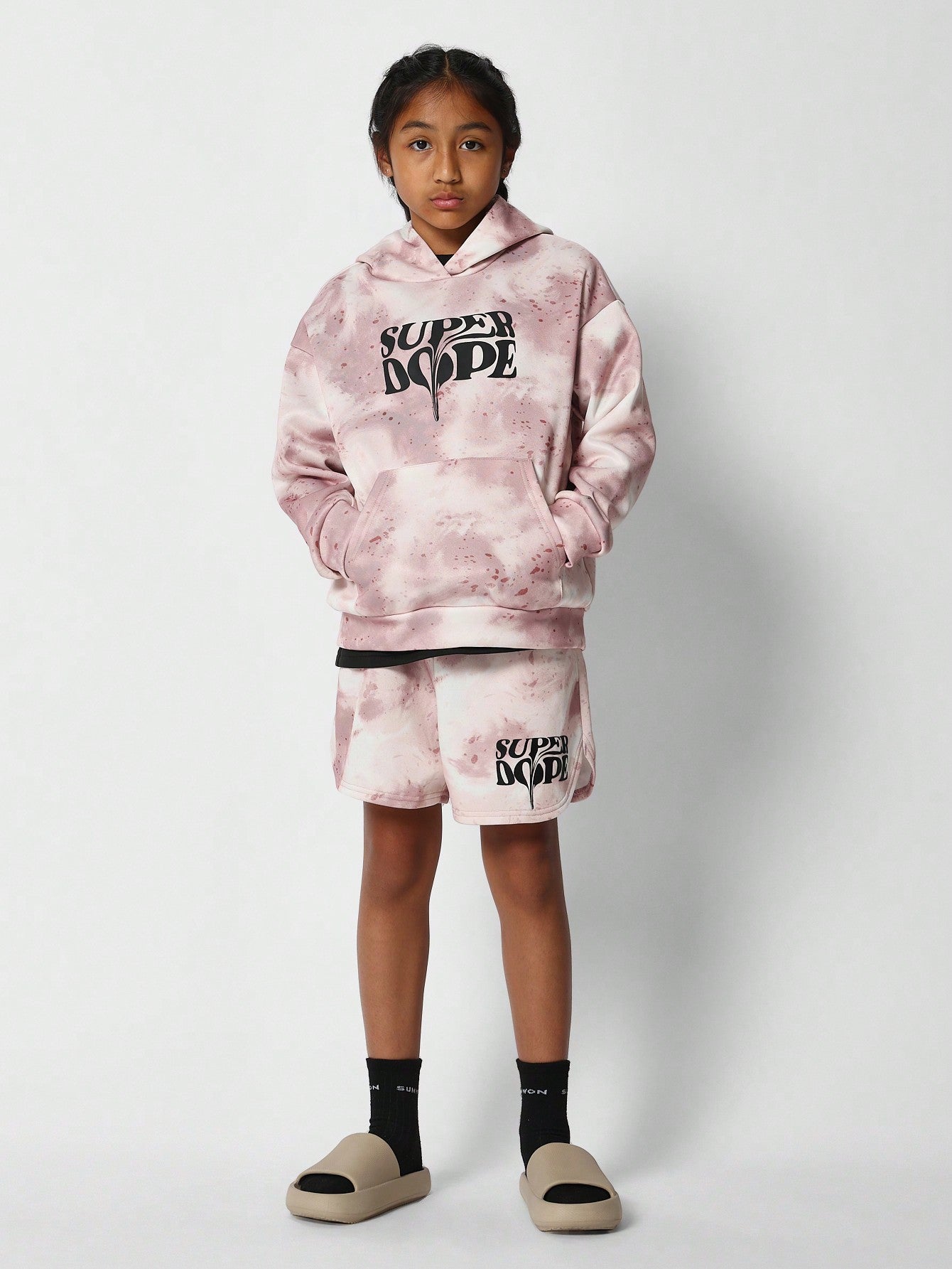 Tween Girls Overhead Hoodie With All Over Print