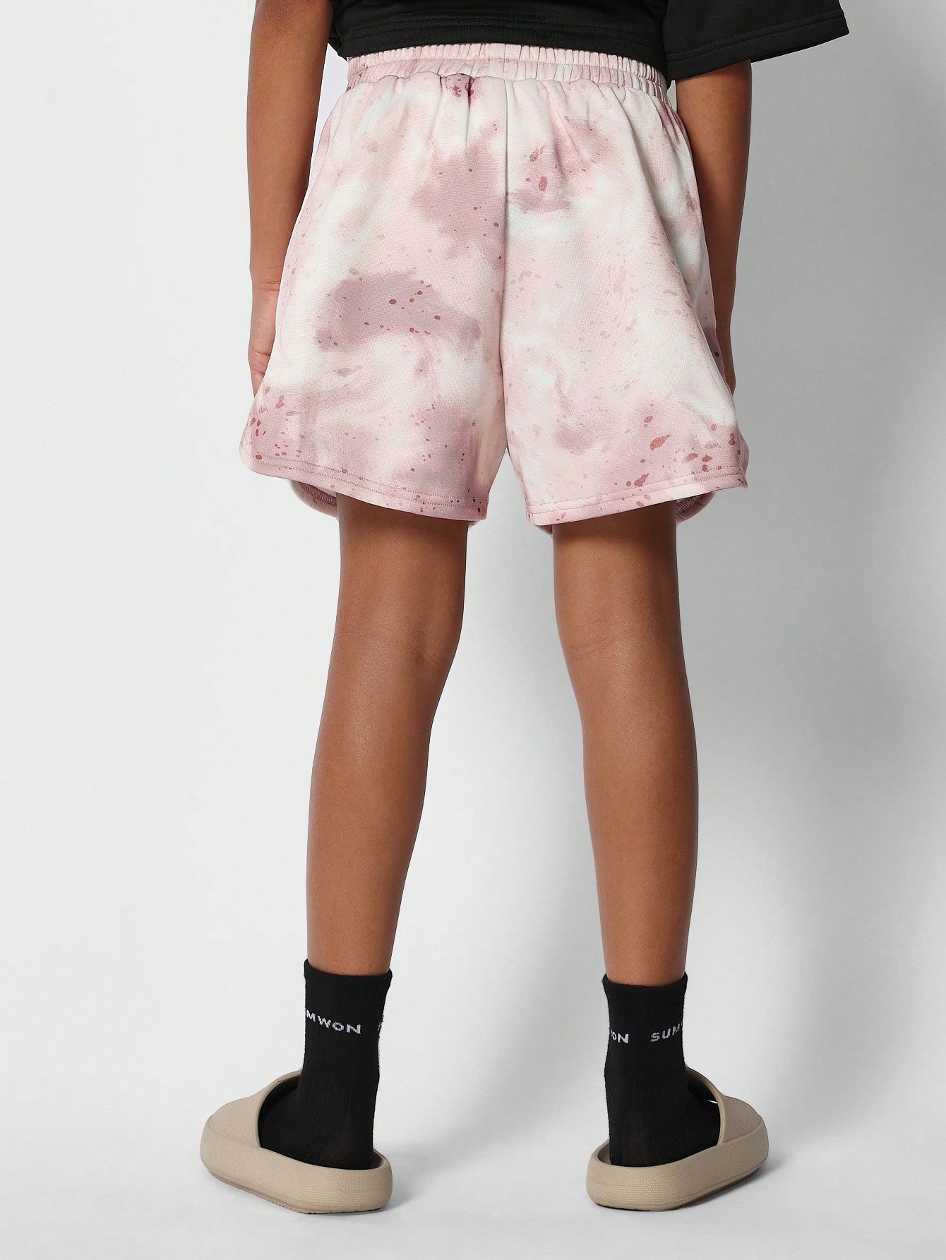 Tween Girls Drop Crotch Short With All Over Tie-Dye Print