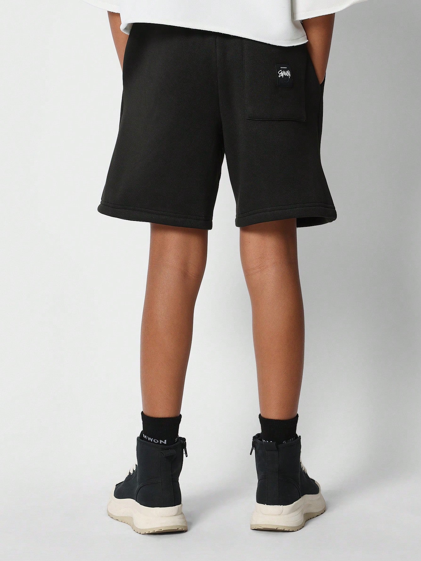 Tween Girls Drop Crotch Short With Front Print